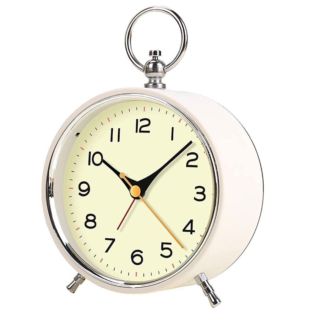 Uhr runder GelldG Retro-Wecker, mit batteriebetriebene Wecker Wecker Nachtlicht,