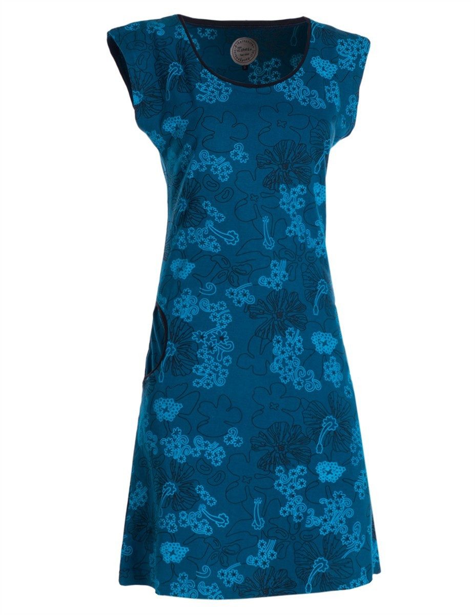 Vishes Tunikakleid Kurzarm Damen Sommer-Kleid Longshirt-Kleid Tunika-Kleid Mini-Kleid Hippie, Boho, Goa Style