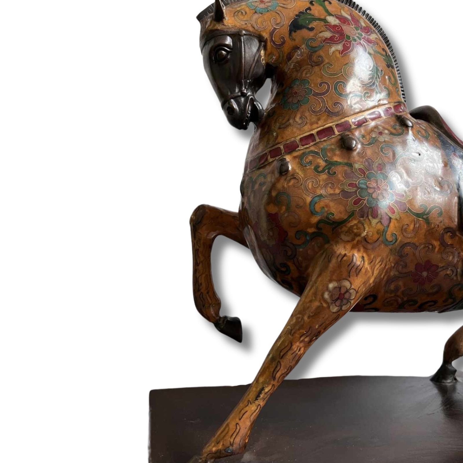 Asien Figur aus Skulptur China Dekofigur LifeStyle Bronze Pferde Cloisonne