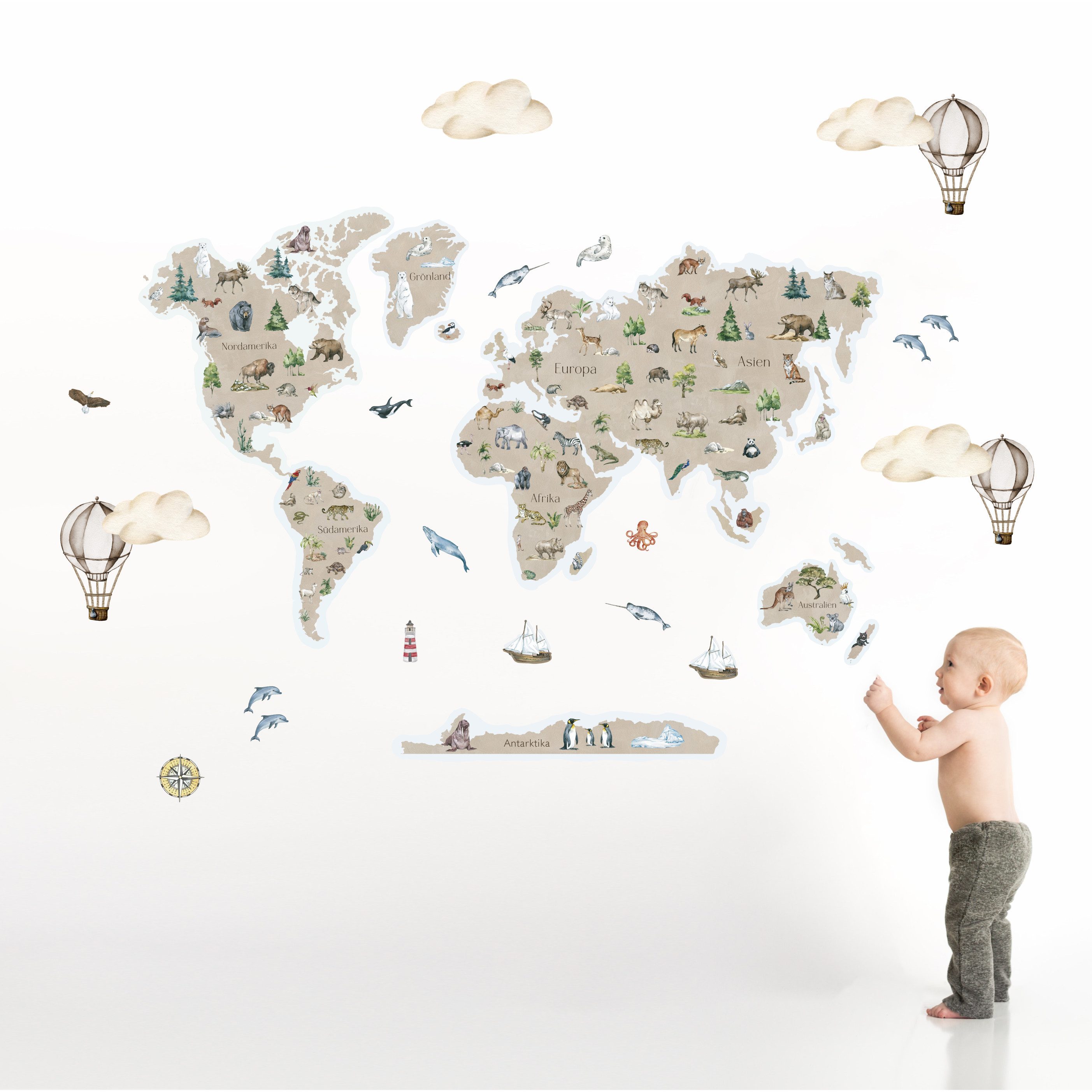 Olli&Elli.design Wandtattoo Weltkarte für Kinderzimmer mit günstig online kaufen