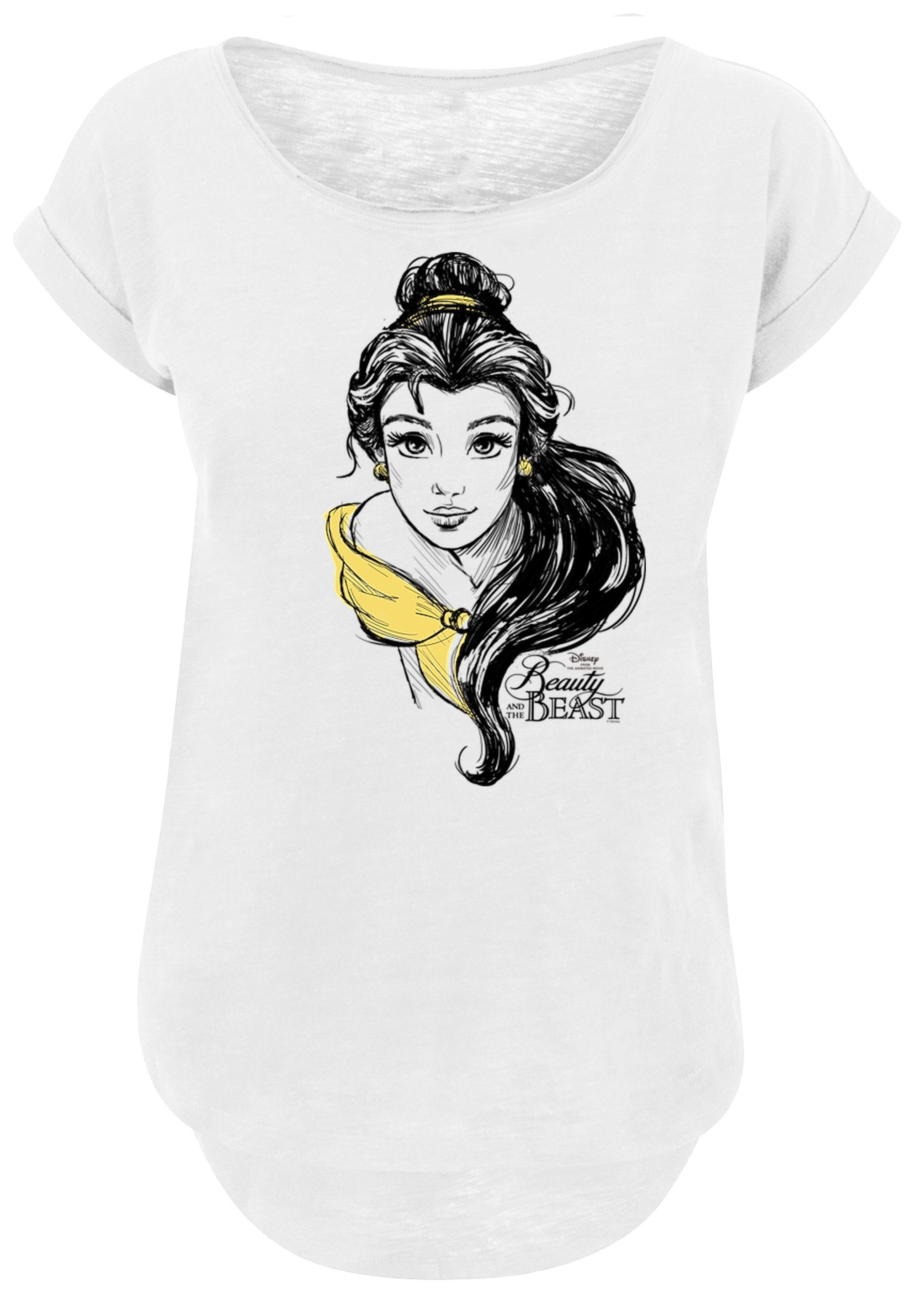 F4NT4STIC T-Shirt Belle Sketch Damen,Premium Merch,Lang,Longshirt,Bedruckt