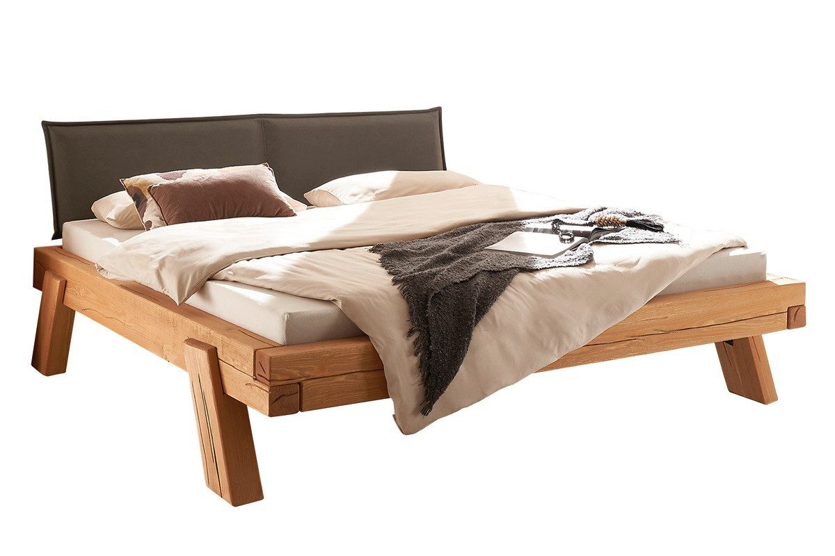 Main Möbel Massivholzbett Balkenbett 'Dora I' 140x200cm Kiefer massiv eichefarbig honig gebeizt