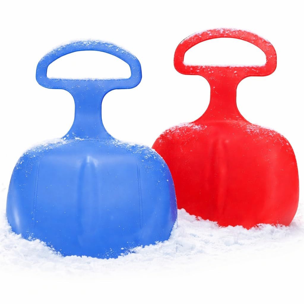 Sportyfits® Schneerutscher 2er Set Schlitten Bob blau & rot - für Kinder zum Porutschen (2er Set, 2-tlg., 2-teilig), 2 Farben pro Set