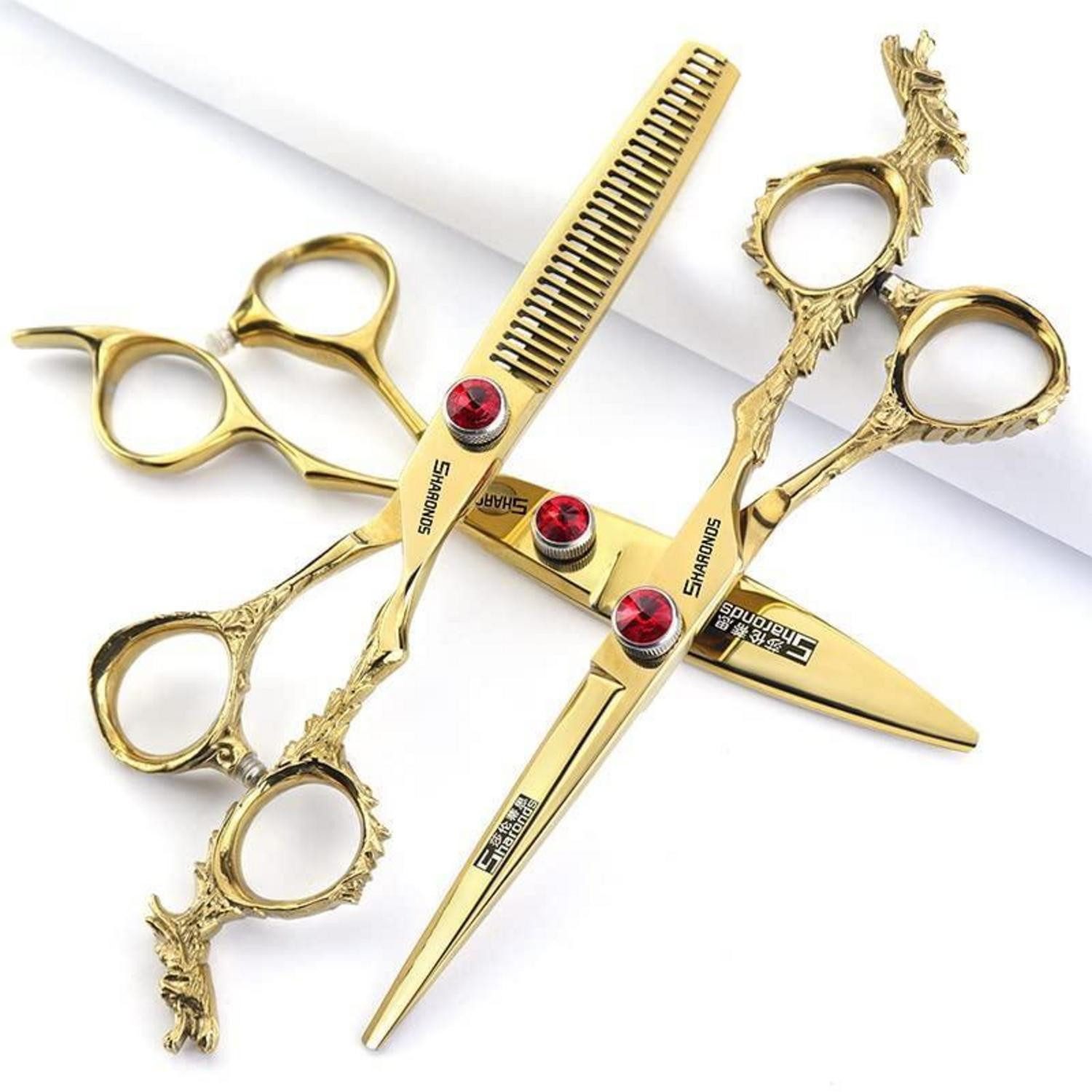 LuxusKollektion Scheren-Set Haarschneider Set 6 Zoll Silber Edelstahl 3tlg