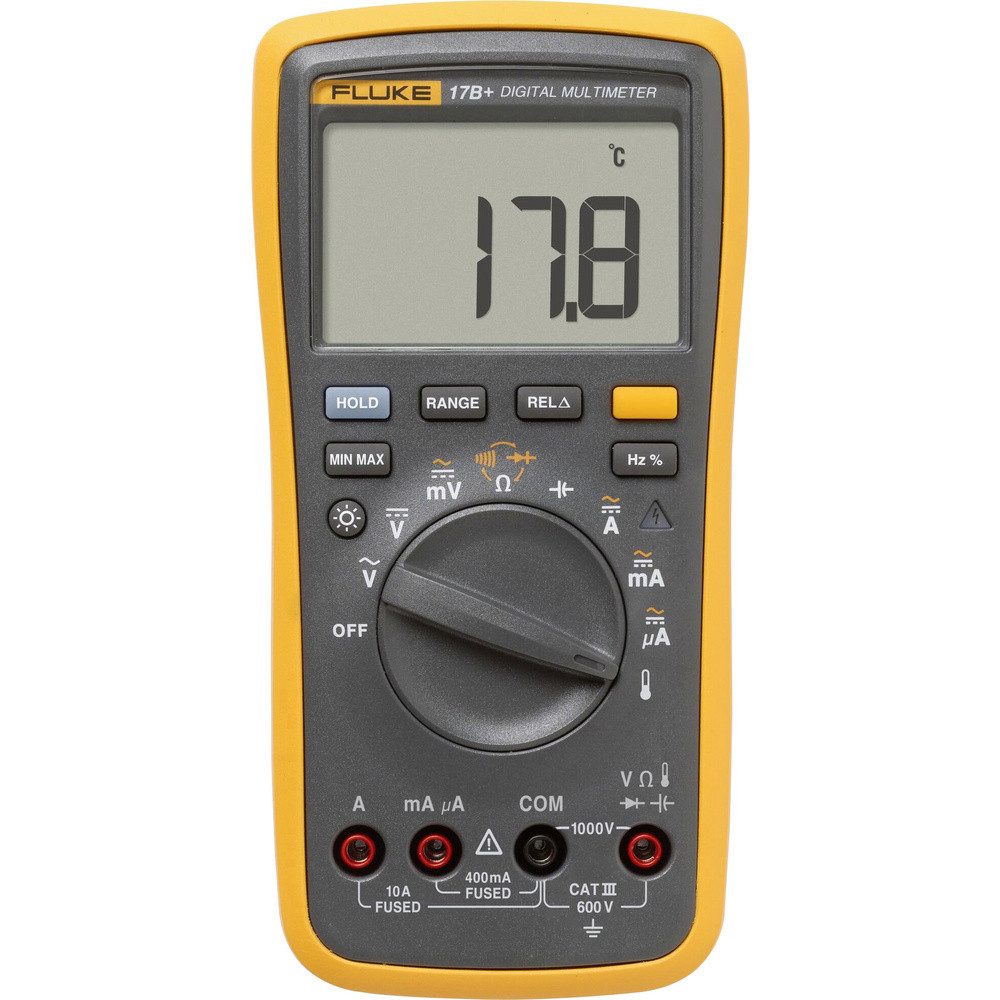 Fluke Spannungsprüfer Fluke 17B+/EUR Hand-Multimeter digital CAT III 600 V Anzeige (Counts, (17B+/EUR)