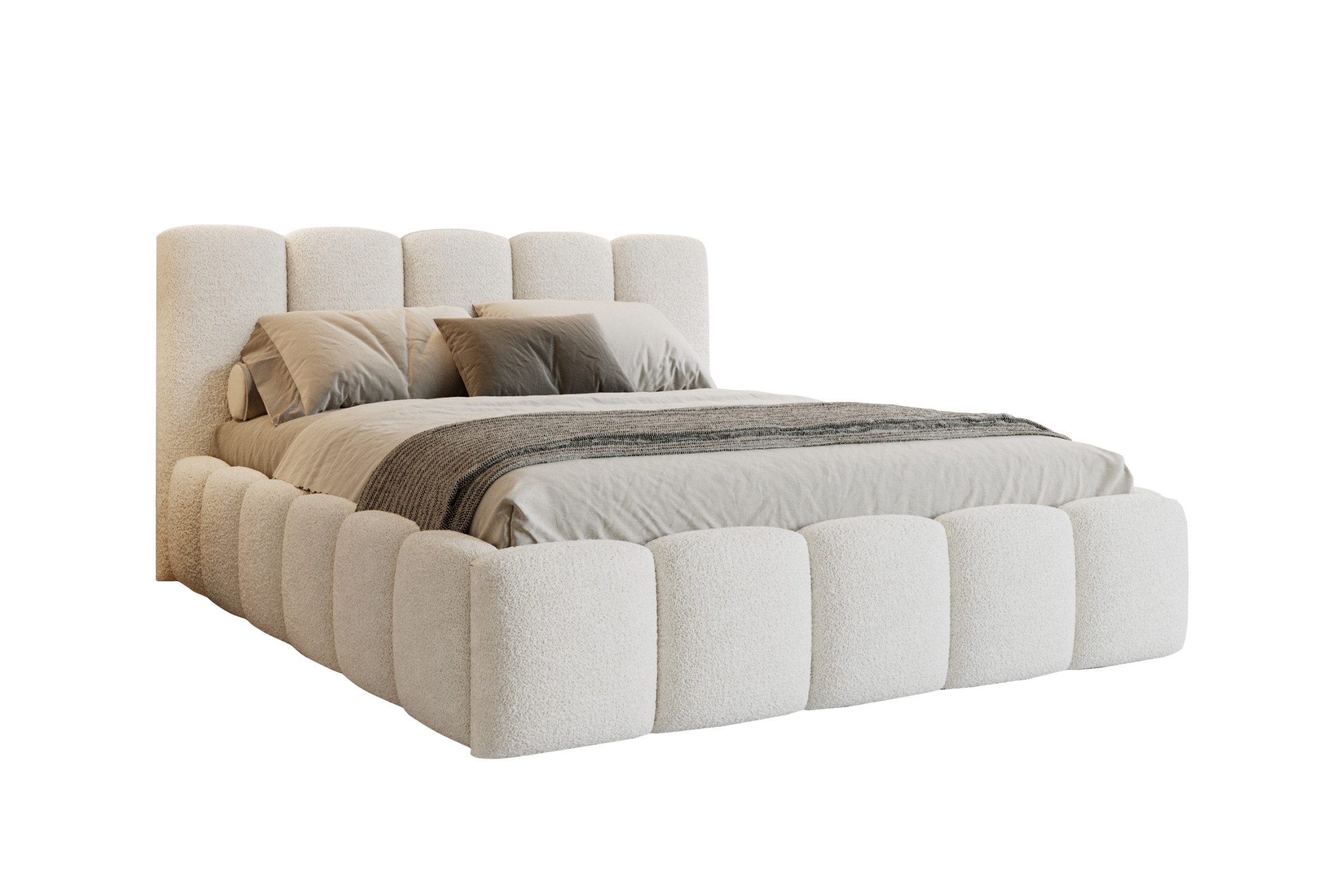 Deine Möbel 24 Polsterbett VIVIAN Bett Komplettbett Bouclé mit Bettkasten u günstig online kaufen