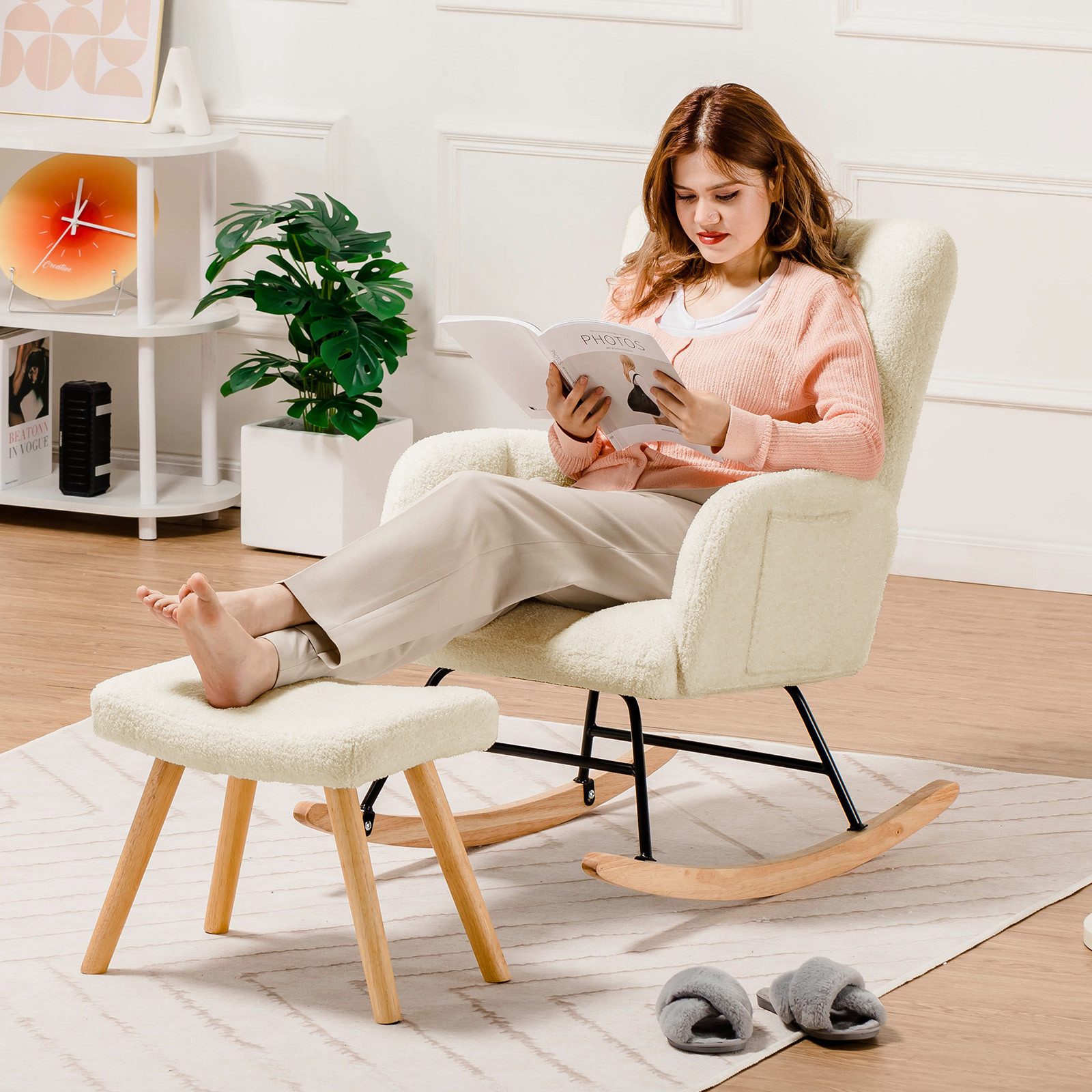 COMHOMA Relaxsessel Schaukelstuhl Ohrensessel sonnenliege Einzelsofa mit Armlehnen (Relaxsessel), mit Relaxfunktion