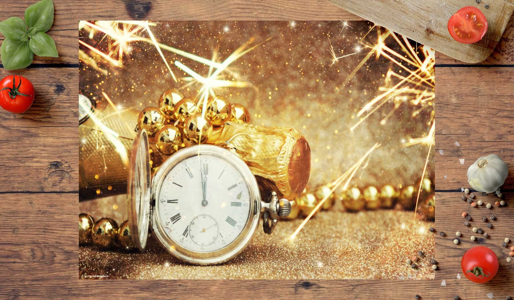 Tischsetmacher Platzset (Platzsets) Tischsets I Platzsets - Silvester - Silvesterdeko - Kurz vor 12 - 12 Stück aus hochwertigem Papier - 44 x 32 cm