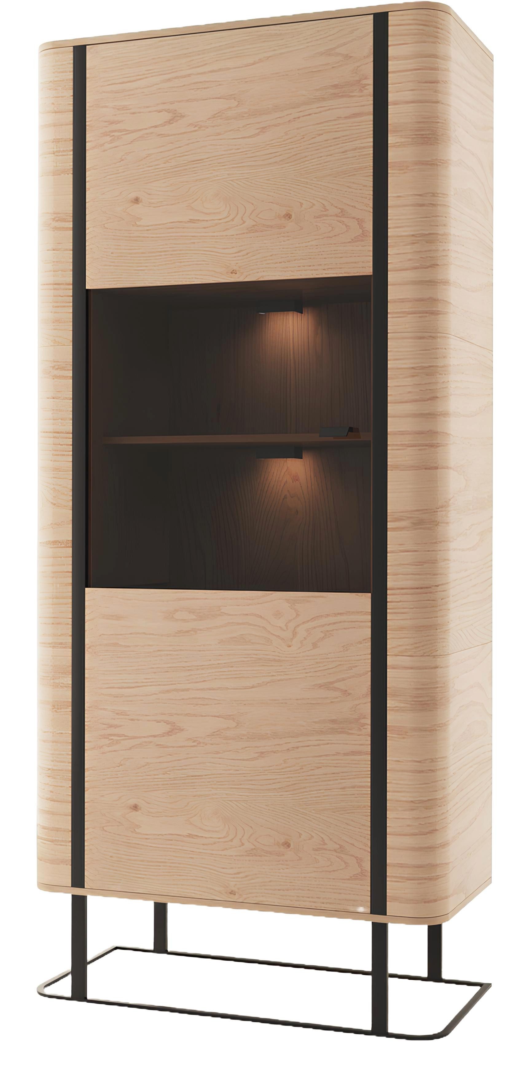 Xlmoebel Vitrine Hochschrank GRW12 in modernem Design mit Fächern und Schubladen (Grande GR-W12) Hergestellt in Europa