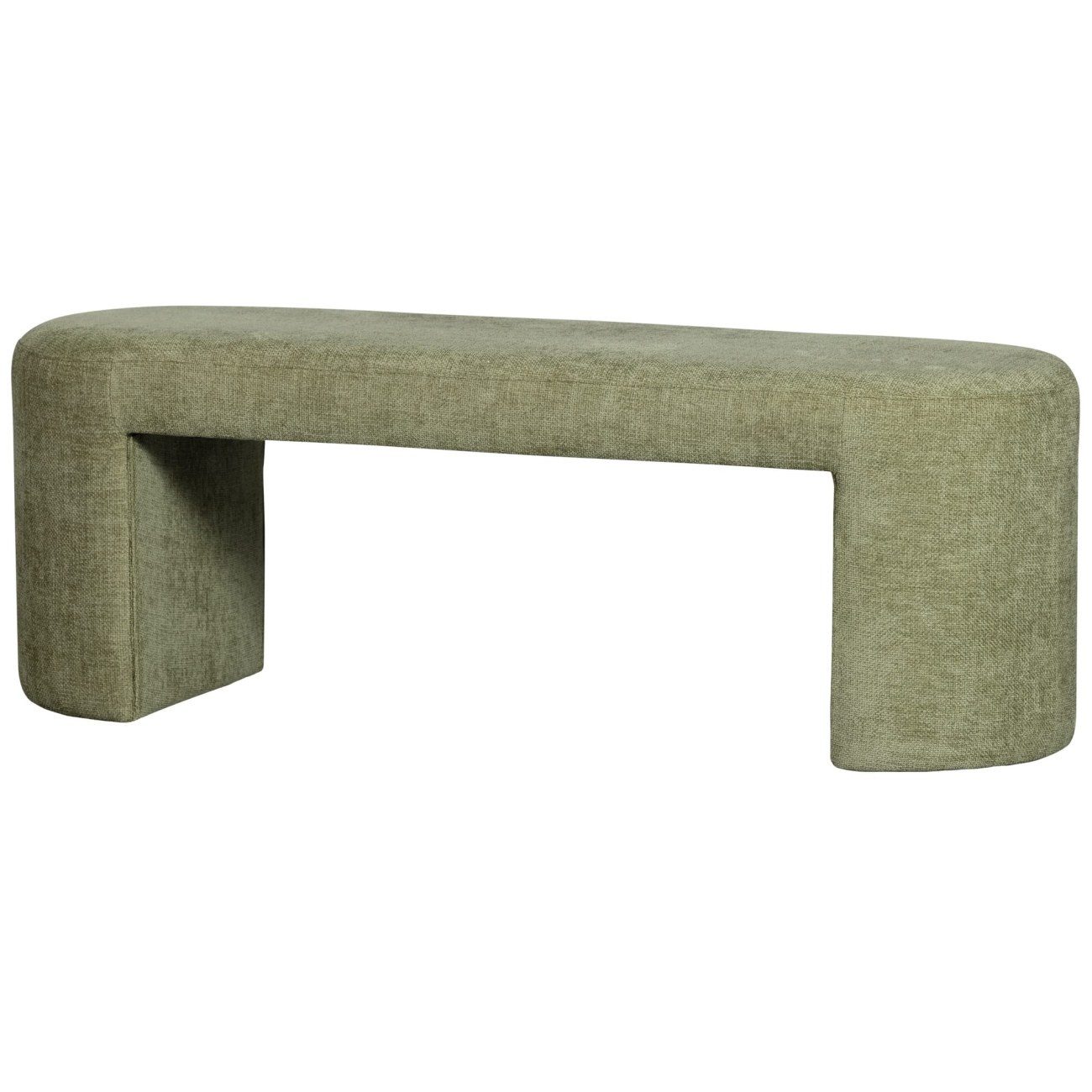 WOOOD Sitzbank Jacob aus Chenille-Stoff, Olive