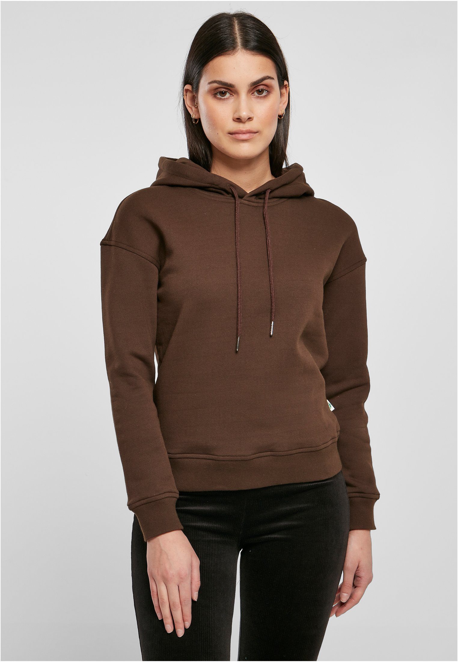 URBAN CLASSICS Kapuzenpullover Damen Ladies Organic brown (1-tlg) Hoody