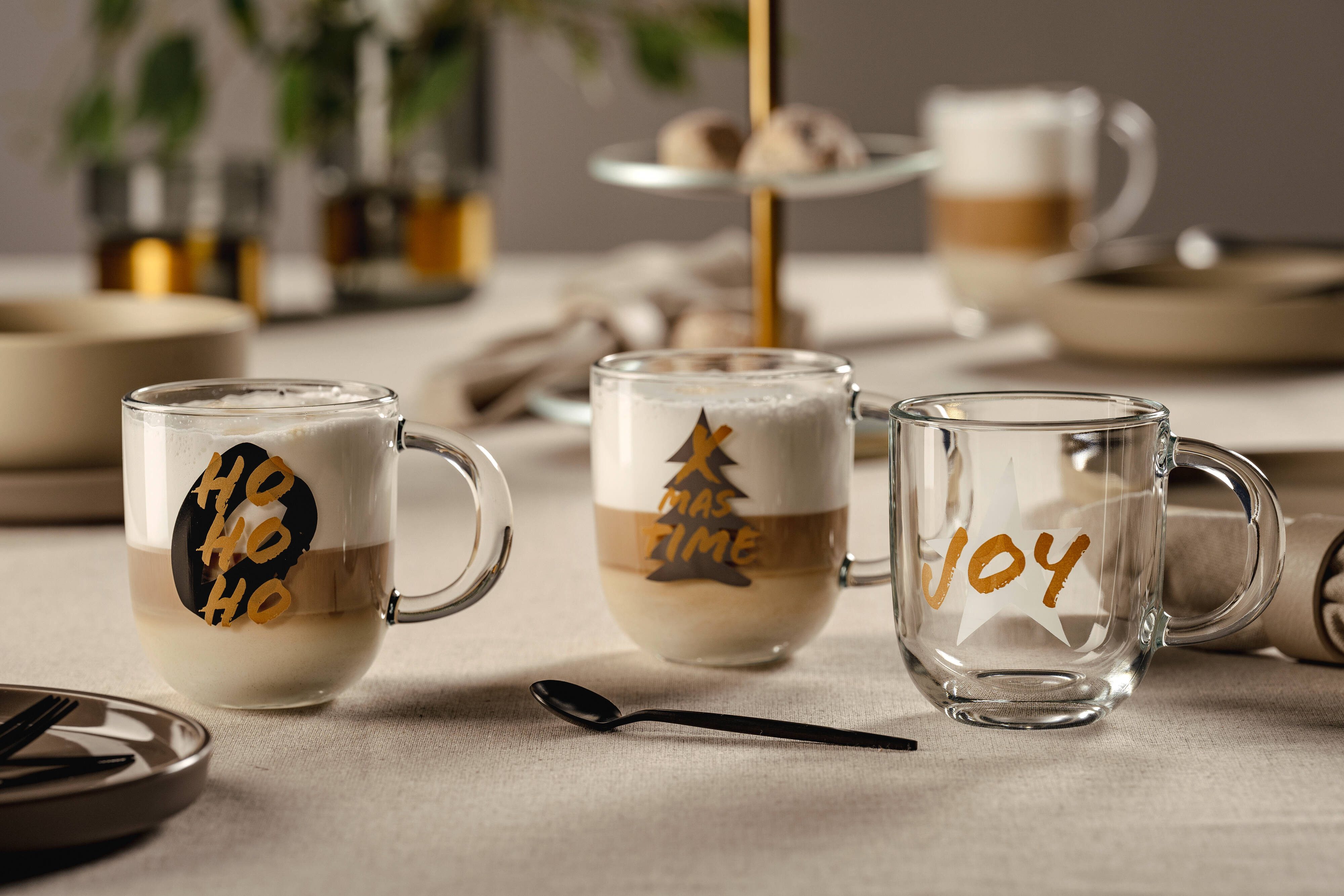 LEONARDO Tasse SILENZIO mit Spruch, 1-tlg., Glas, -HOHOHO-, 400ml