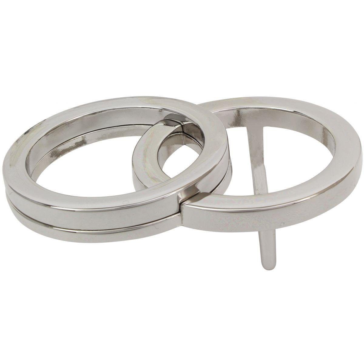 BELTINGER Gürtelschnalle Rings 4,0 cm - bis Silber / 40mm Gürtel Schwarz Wechselschließe - Buckle Gürtelschließe