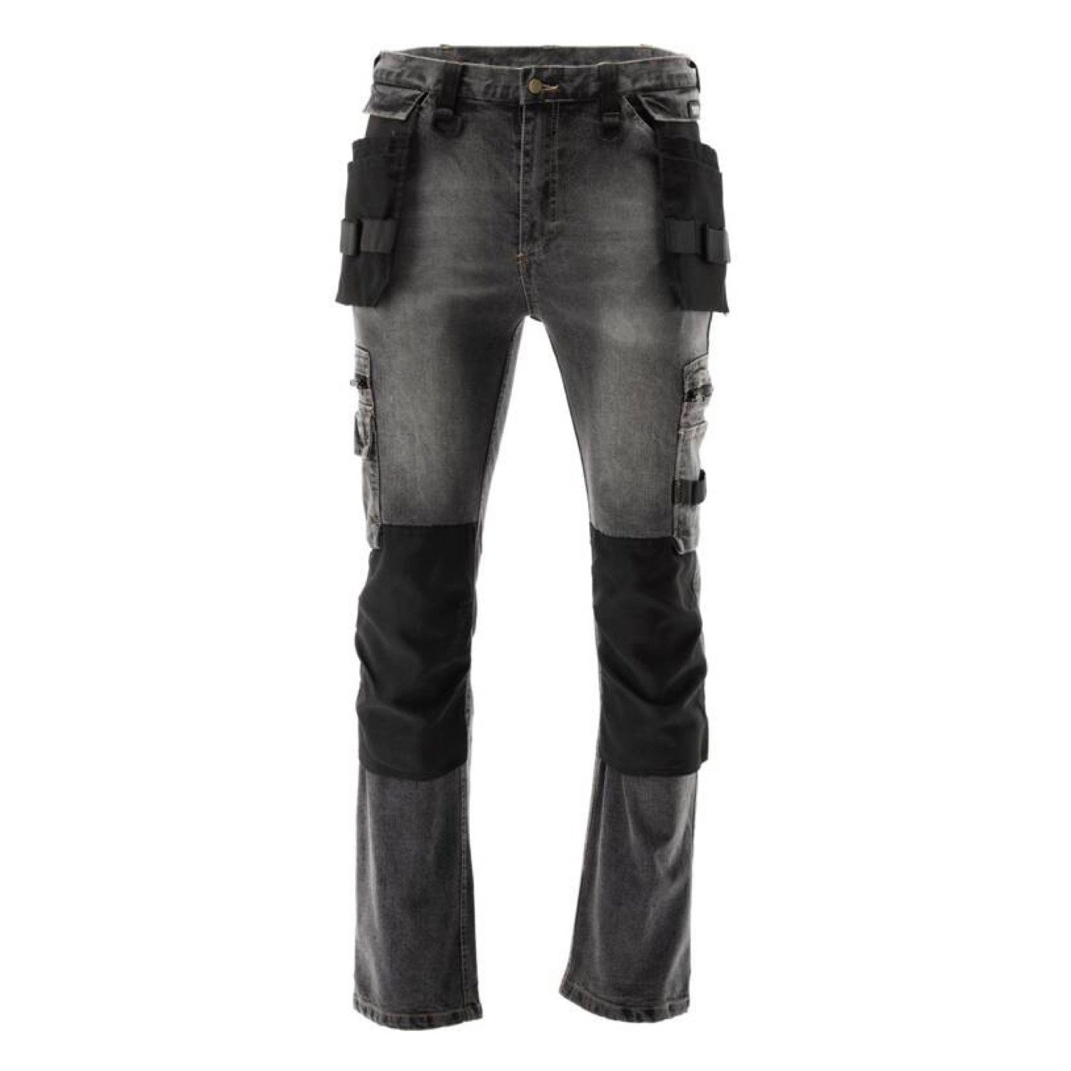 TRIZERATOP Arbeitshose Arbeitshose, Strech Jeans, grau/schwarz Gr. XL