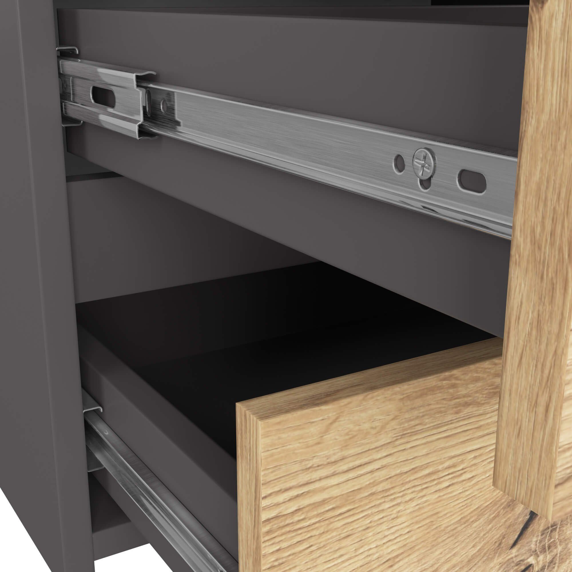 Raumhirsch Furniture Kommode mit 6 Schubladen Praktisches Sideboard Anrichte, (viele Farbvarianten - Maße: 100 x 57 x 35 cm) - Hochwertig & stabil – Bild 5 von 5