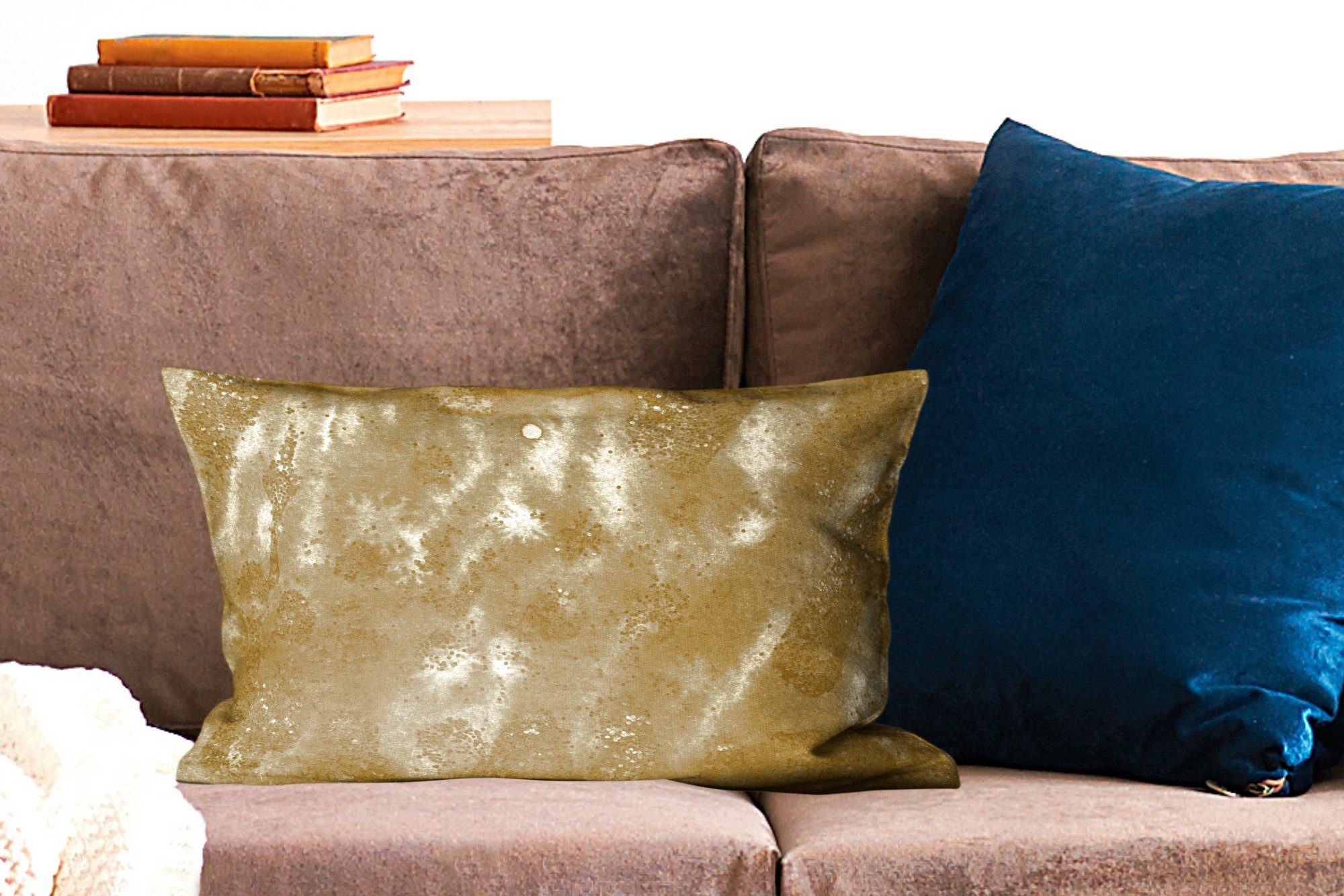 MuchoWow Dekokissen Gold Schlafzimmer mit Farbe Wohzimmer Dekokissen Zierkissen, Dekoration, Füllung, - - Luxus
