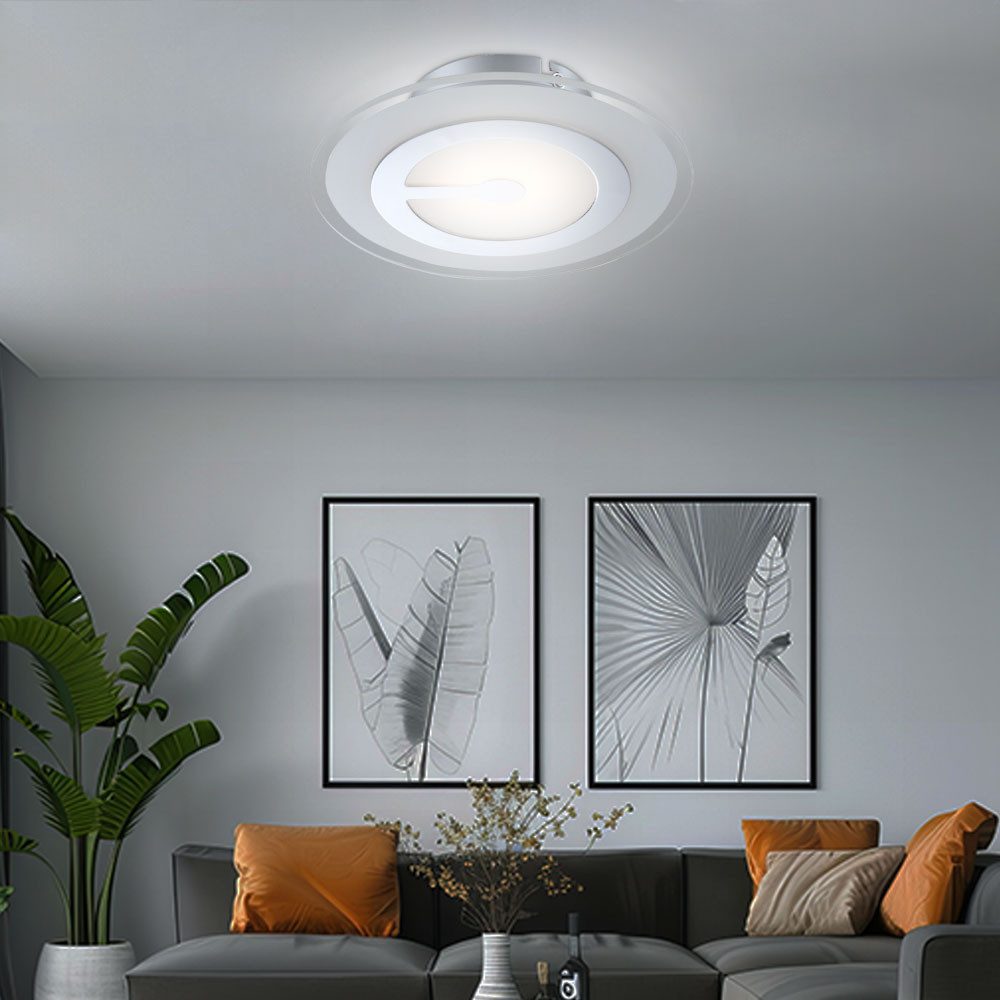 GLOBO LIGHTING LED Deckenleuchte, LED-Leuchtmittel fest verbaut, Warmweiß, 2x LED Deckenleuchte Chrom 6 Watt Leuchte Globo 41698-2