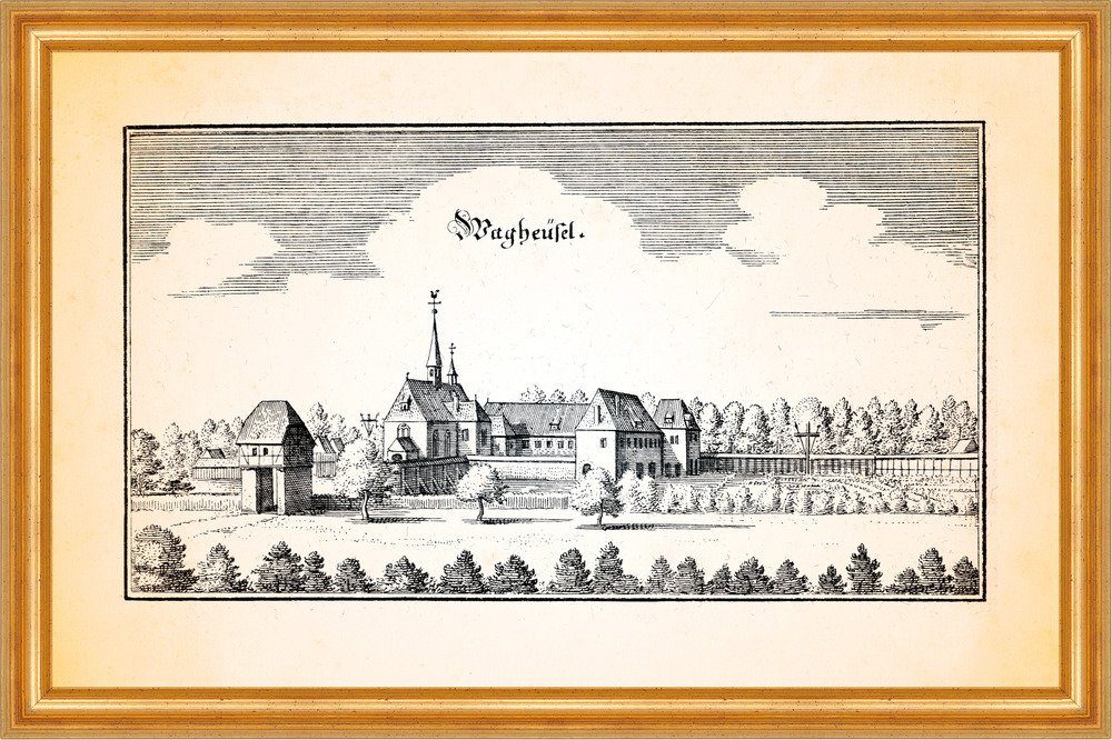 Kunstdruck Wagheusel Kapuzinerkloster Waghäusel Baden Marienwallfahrt Merian 0664