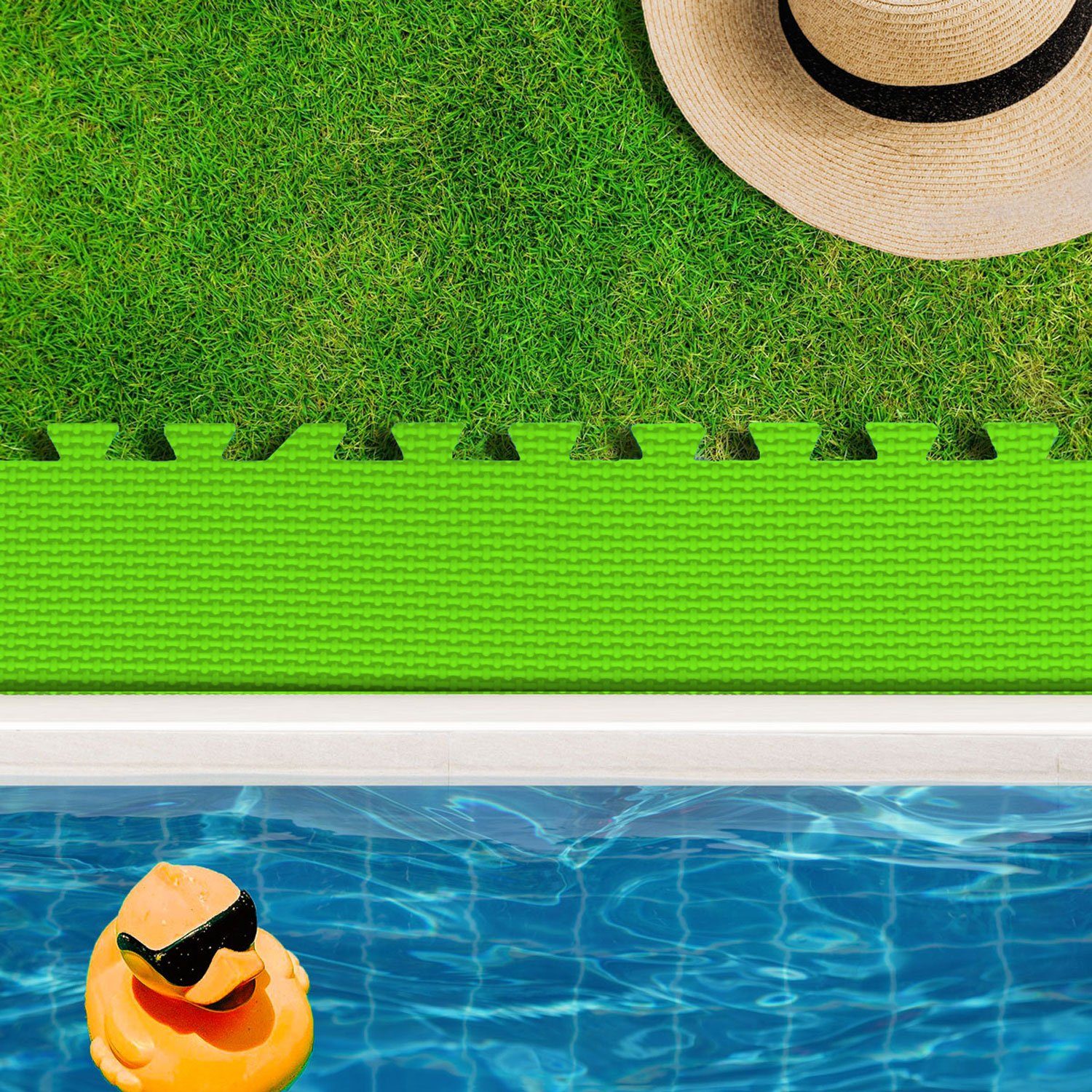 Bodenschutzmatte 1,9m² Pool - 50x50cm, - Poolmatten Outdoor Poolunterlage eyepower 8 Große Bodenmatte
