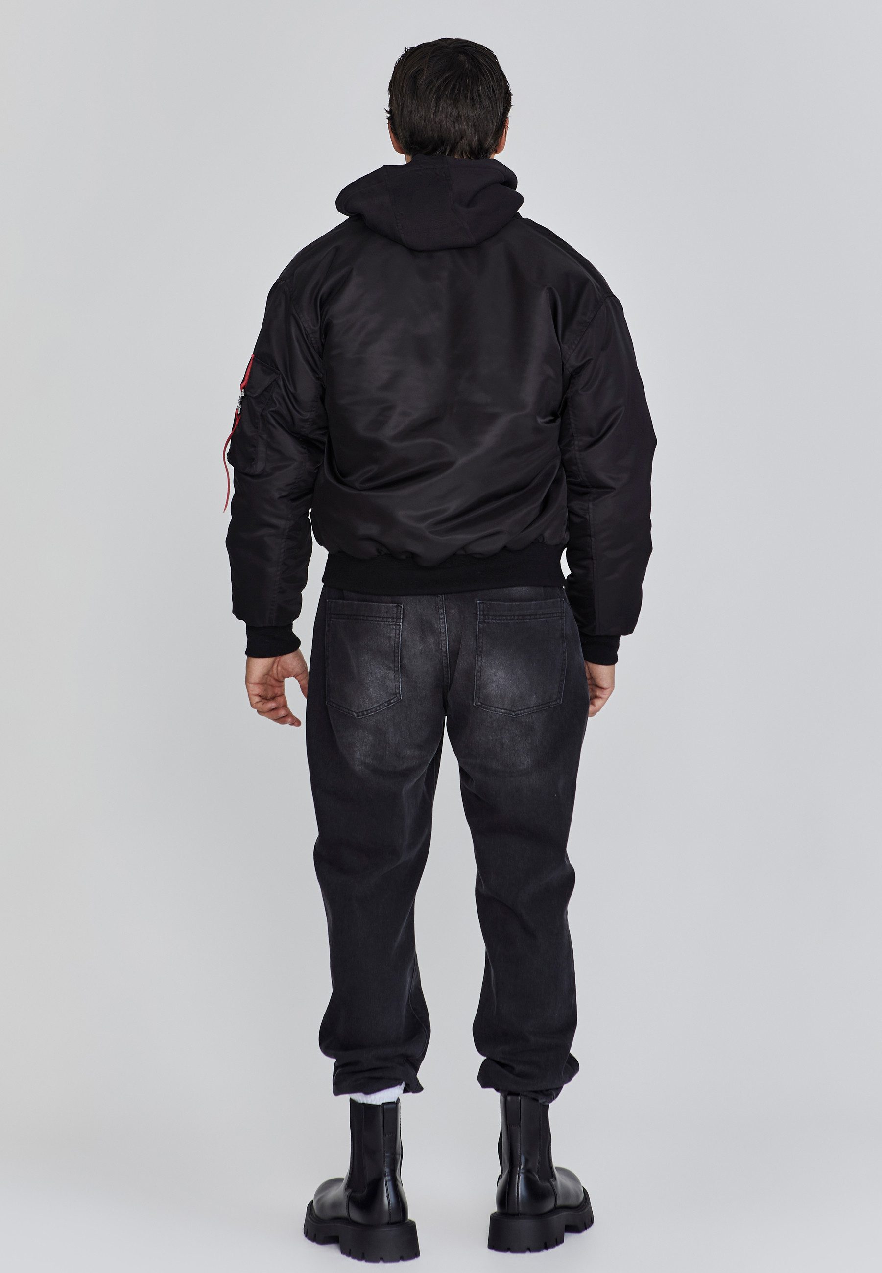 Siksilk Bomberjacke SikSilk Herren Schwarze Bomberjacke