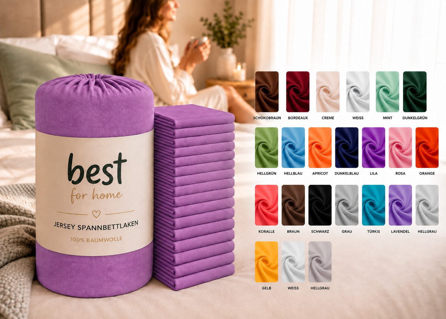 Best for You Spannbettlaken Terry Spannbettlaken–Flauschiger Handtuchstoff für Komfort & Passform, Frotte, Gummizug: Rundum, (1 Stück), Weich, flauschig, atmungsaktiv, hautfreundlich