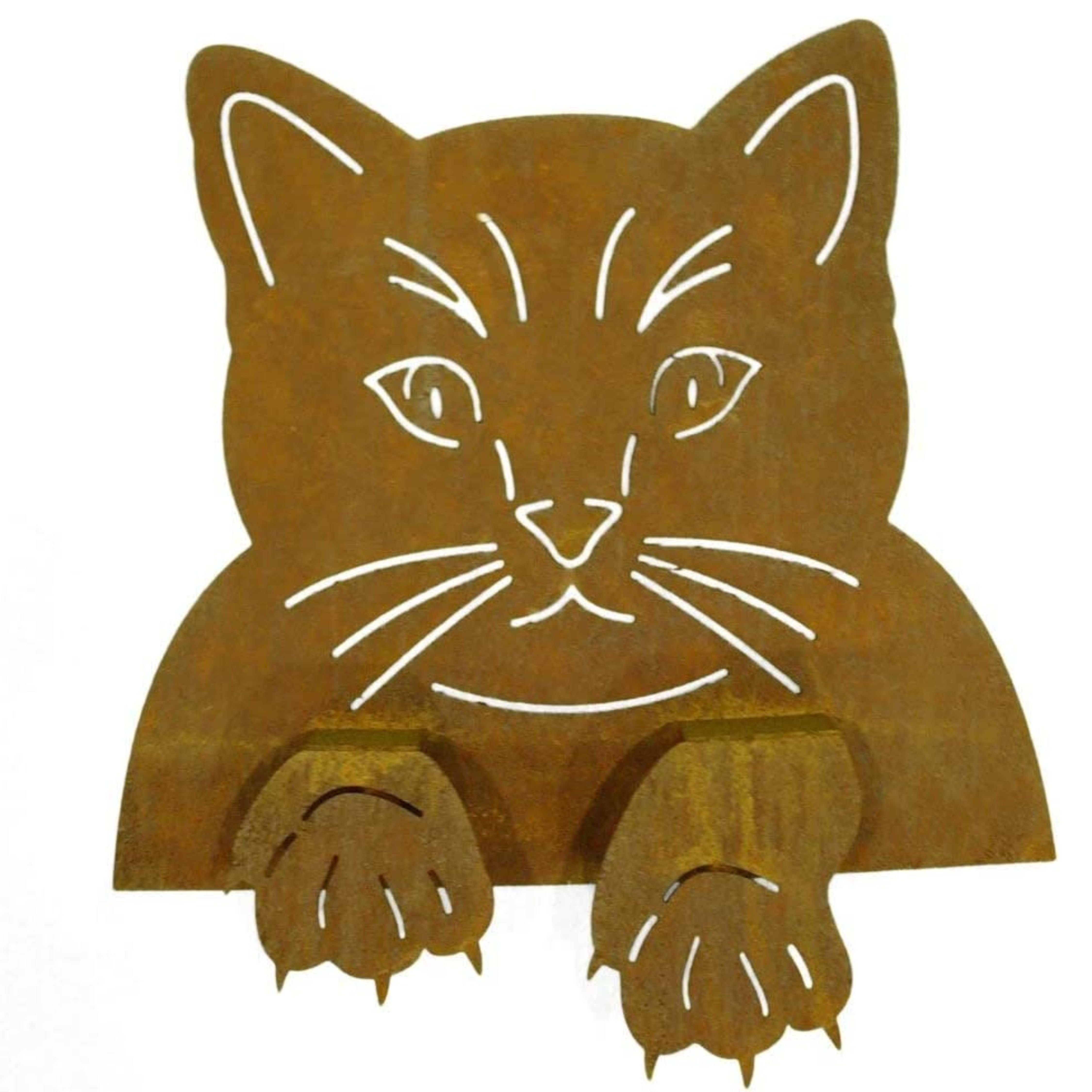 Rostikal Gartenfigur Katzen Deko Garten Zaunhocker günstig online kaufen
