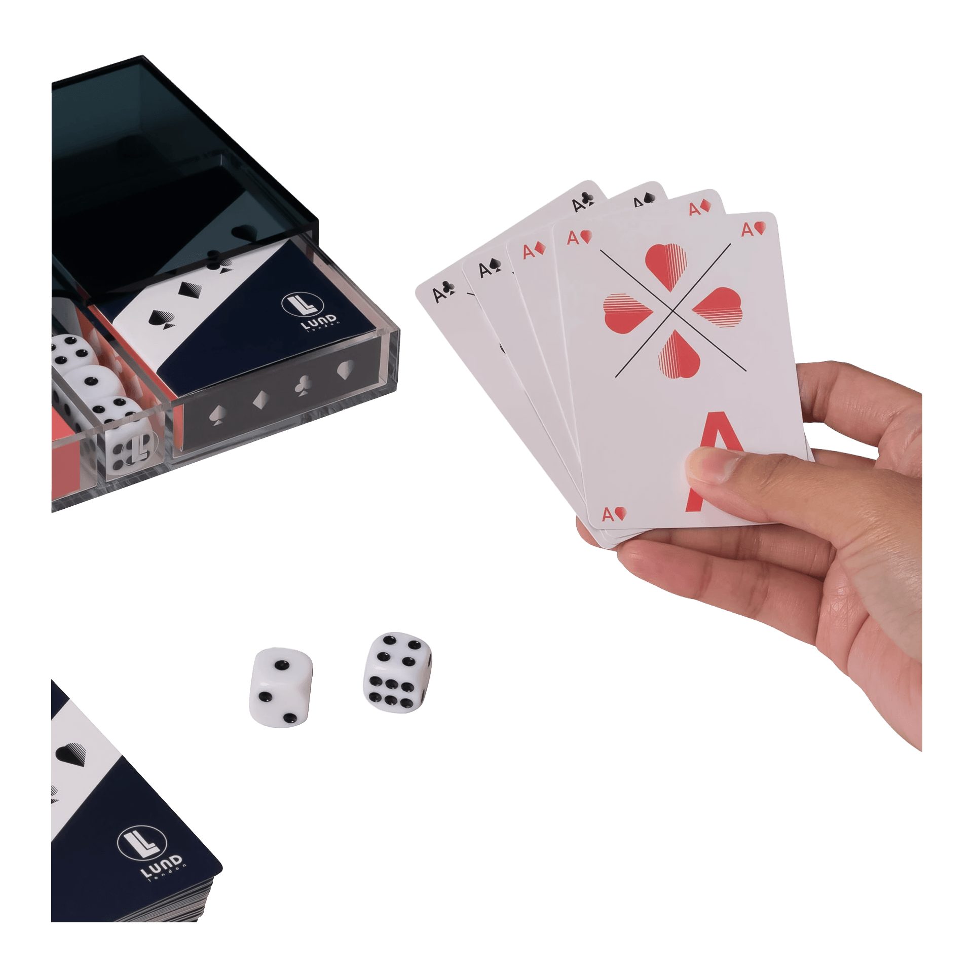 Lund Design House Spielesammlung Lund Design House, Acrylic Game, Spiel Cards Set, Kartenspiel