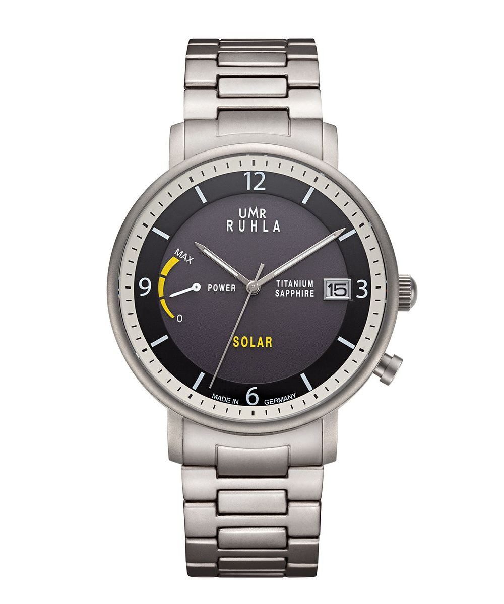 Solaruhr Titan - Schwarzes Zifferblatt, Titanband, 41 mm 94102M