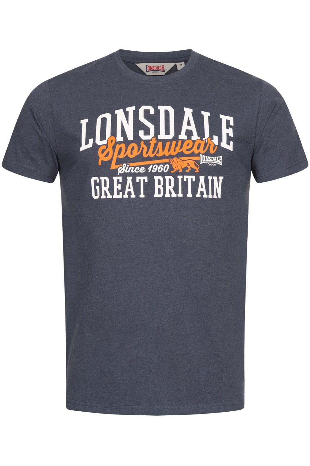 Lonsdale T-Shirt Lonsdale Herren T-Shirt Dervaig Adult marl navy/orange/white