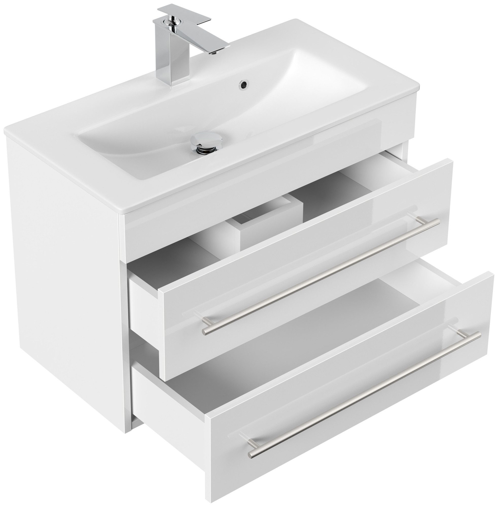 Magnolia Home Waschtisch Badmöbel Mars 700 SlimLine SoftClose weiss hochgla günstig online kaufen