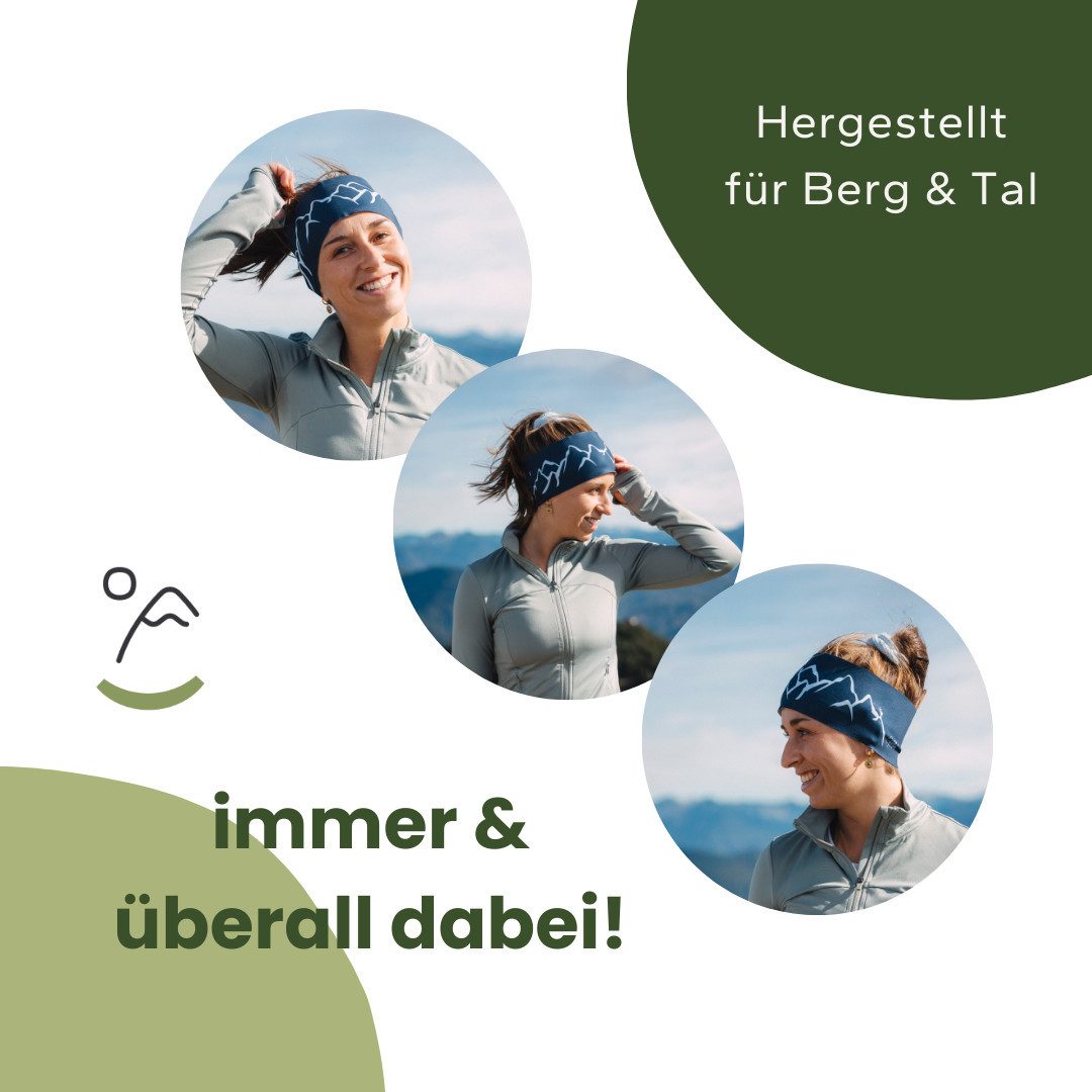 Gipfelgaudi Stirnband Outdoor Stirnband Atmungsaktiv & rutschfest, Ideal für Sport, Outdoor angenehmes und weiches Material für 100% Tragekomfort, elastisch