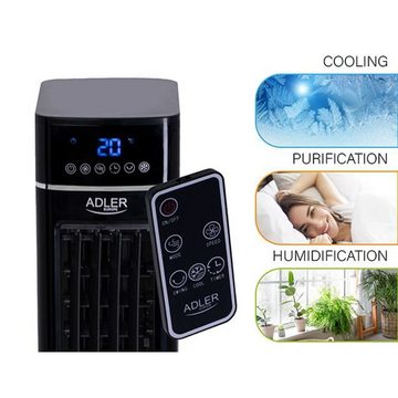 Adler Ventilatorkombigerät AD 7859 3 in 1 Turmventilator mit Wassertank, Verdunstungskühler, LCD Touchpanel, Timer, Fernbedienung, schwarz