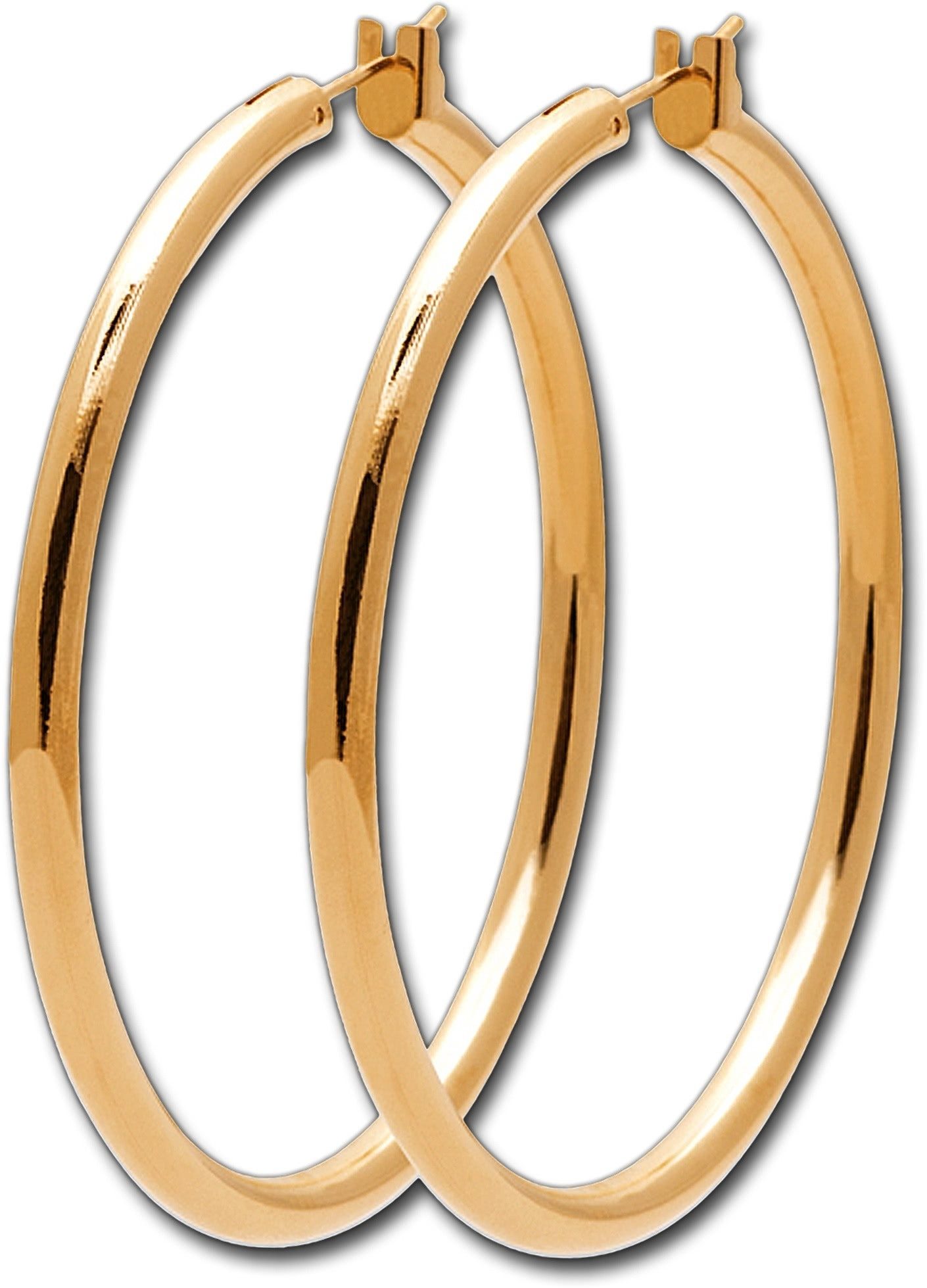 Balia Creolen-Set Balia Creole plain Klippverschluss (Creole), Creolen vergoldet (Gelbgold 750) plain Damen Ohrschmuck