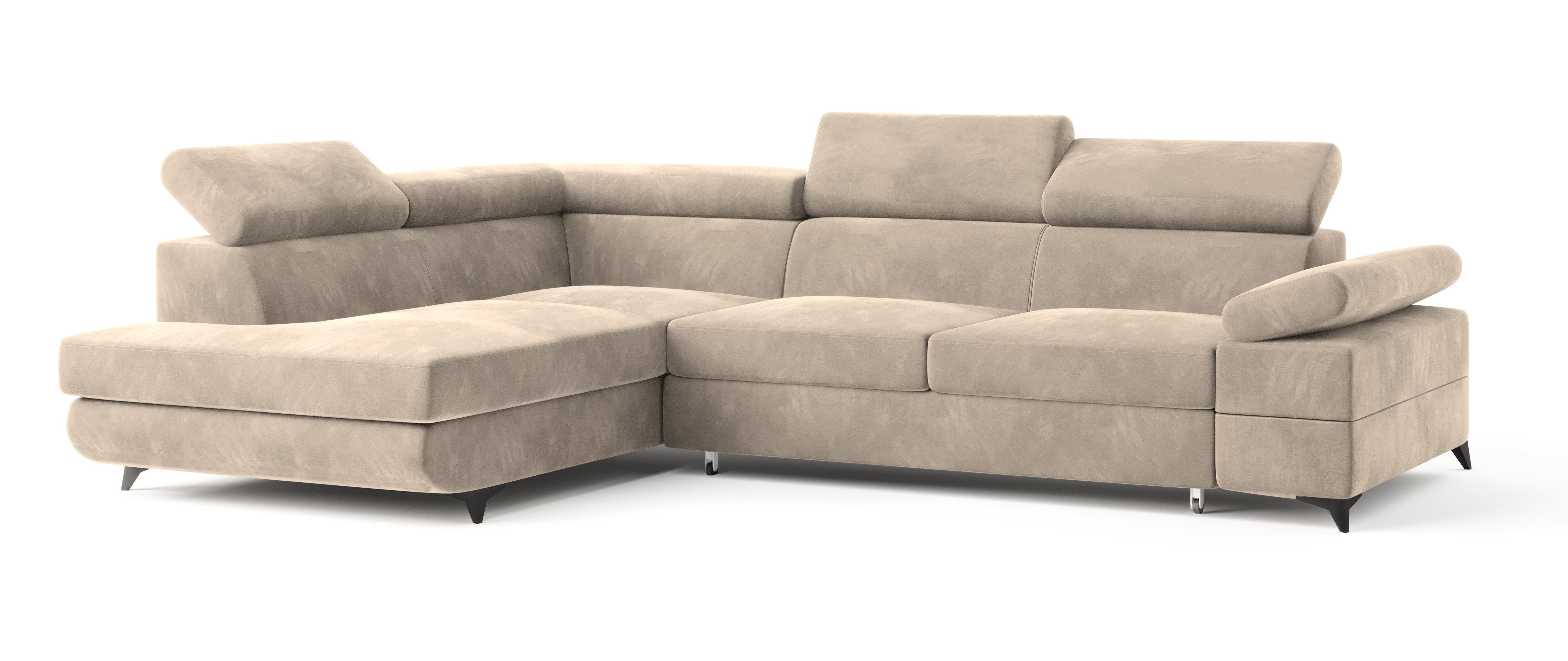 Masseno Ecksofa FAVIEN mit Schlaffunktion L-Form, Sofa mit Bettkasten günstig online kaufen