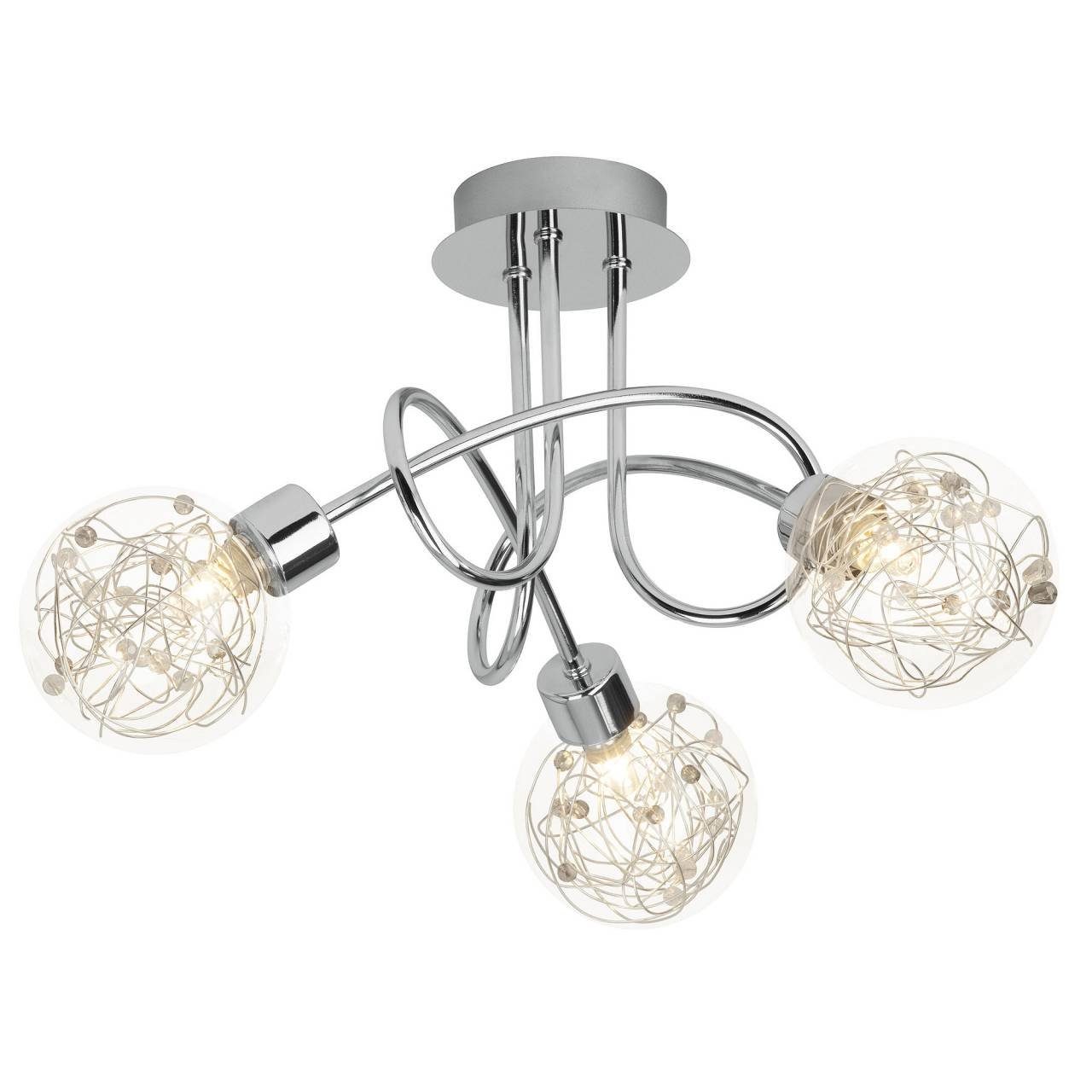 Brilliant Deckenleuchte Joya, Lampe Joya Deckenleuchte 3flg chrom 3x QT14, G9, 33W, geeignet für S