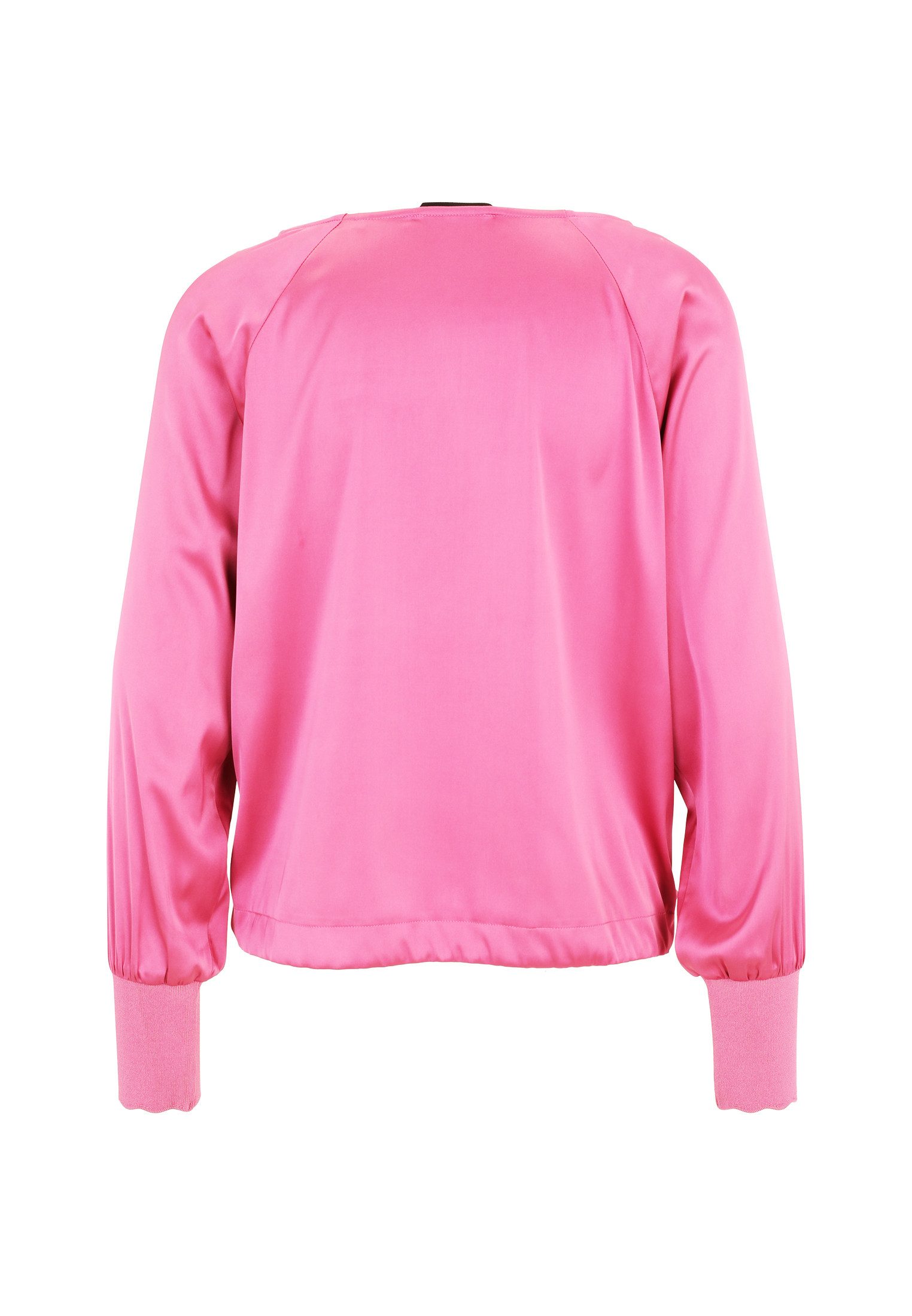 Zero Satinbluse Damen mit Strickbündchen