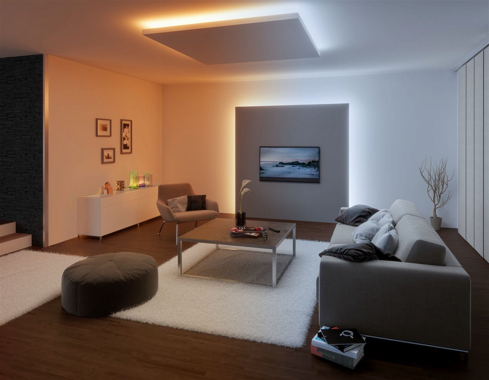 Paulmann LED-Streifen MaxLED 500 Stripe 2,5m Cover 2700K-6500K 16W 24V Silber Kunststoff, 1-flammig, IP44 TunableWhite
