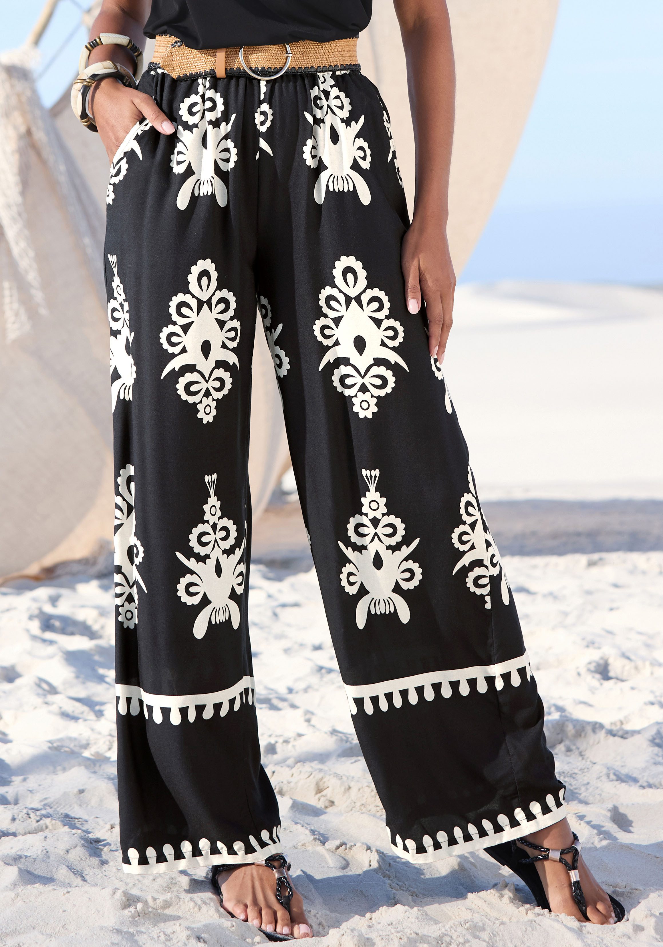 LASCANA Palazzohose mit Ethnoprint, Sommerhose günstig online kaufen