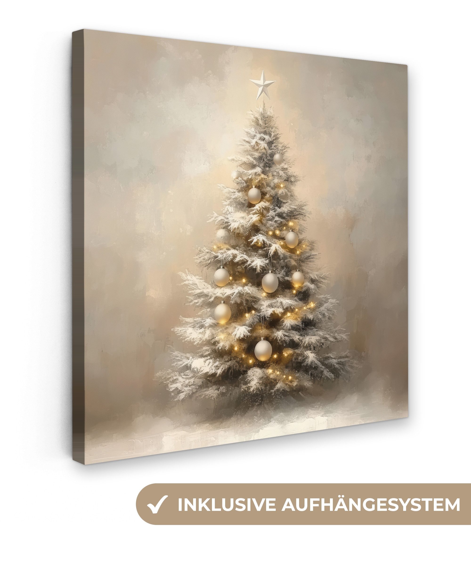 OneMillionCanvasses® Leinwandbild Weihnachten - Weihnachtsbaum - Schnee - K günstig online kaufen