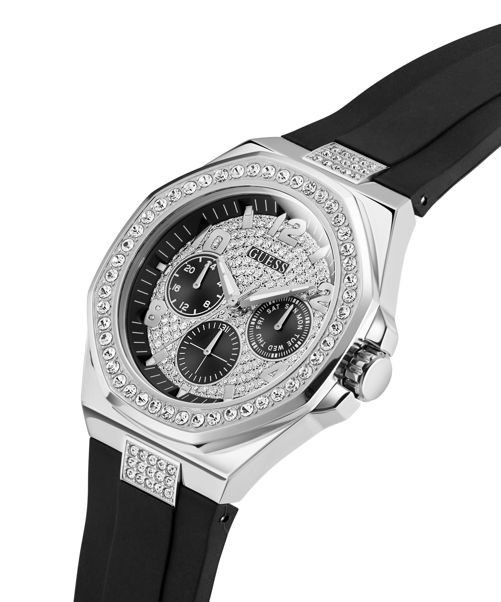 Guess Quarzuhr EMPIRE GW1002G1, Armbanduhr, Herrenuhr, Silikonarmband, analog, Wochentag, Tag – Bild 5 von 5