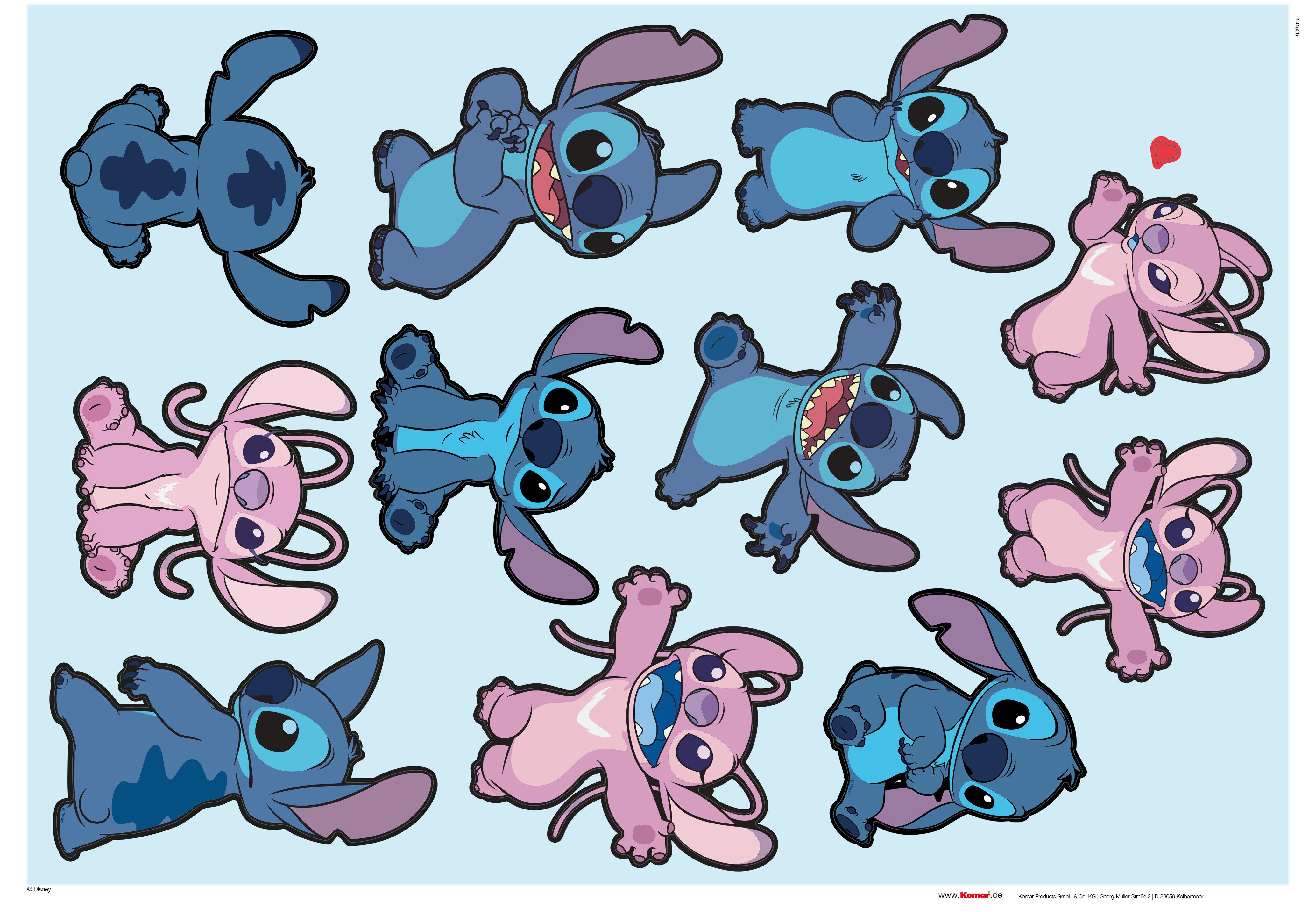 Komar Wandtattoo Stitch and Angel Happy günstig online kaufen