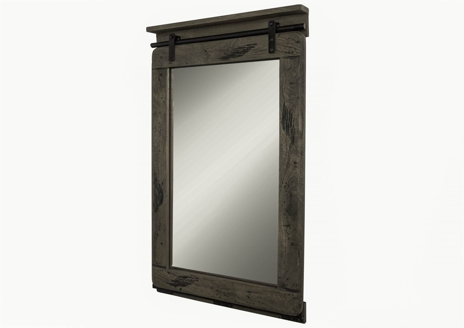 Massivmoebel24 Spiegel (1-St., Mango 60x8x100 grau lackiert RAILWAY #263), Mango 60x8x100 grau lackiert RAILWAY #263