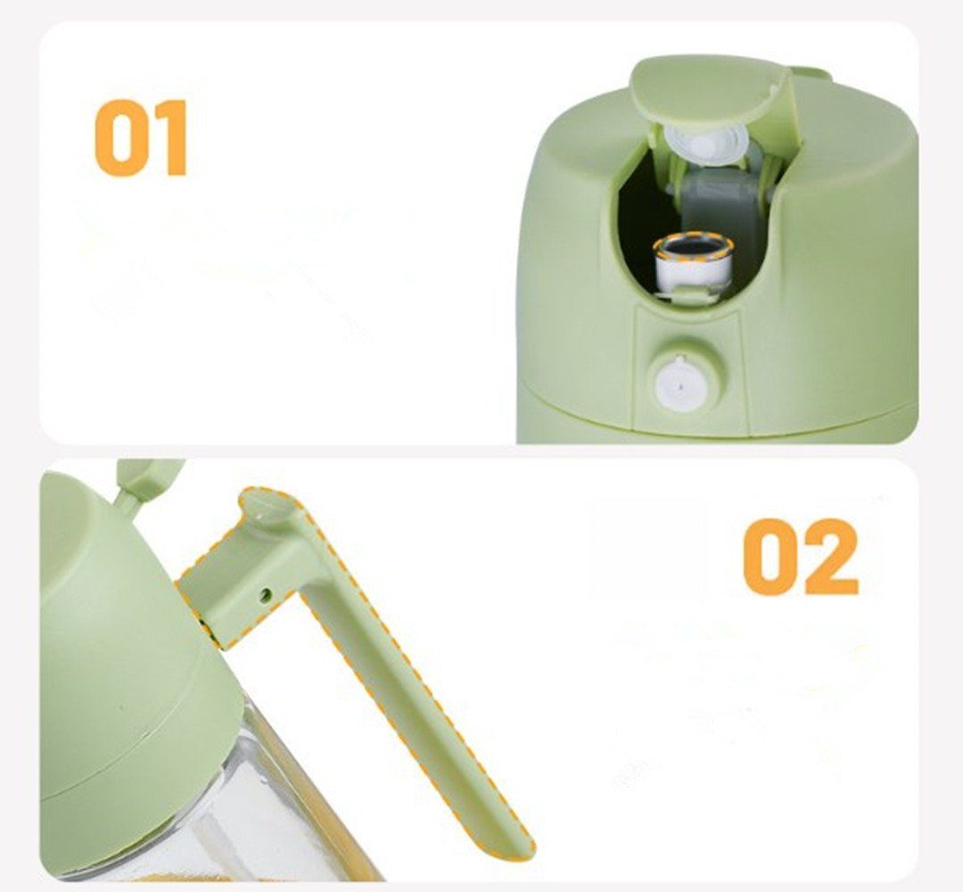 XDeer Menage 2 in 1 Ölsprüher für speiseöl, 470ml Öl Sprühflasche, Ölspray zum, Kochen, Öl Zerstäuber Küche, Ölflasche Perfekt zum Kochen