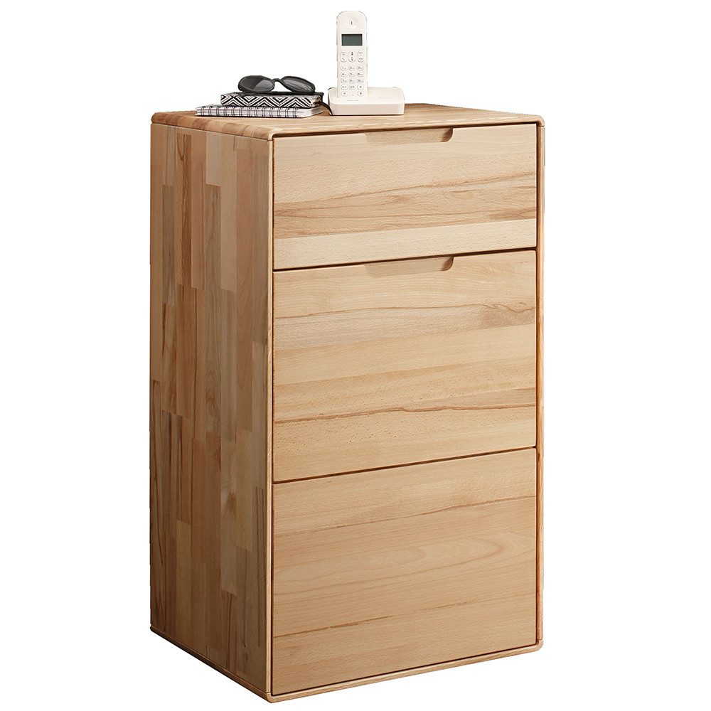 Lomadox Kommode KALAMANTA-69, Massivholz Sideboard Schrank Aufbewahrungsschrank modern in Buche