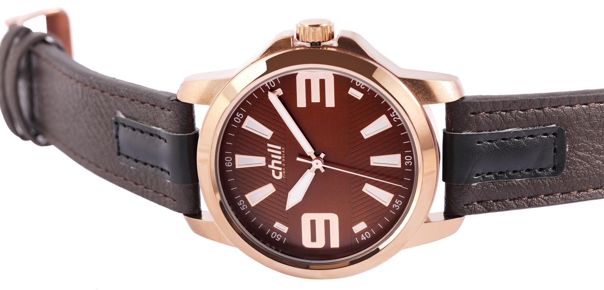 Chill Quarzuhr Chill Herrenuhr mit Band aus Lederimitat, UVP 39,90 €