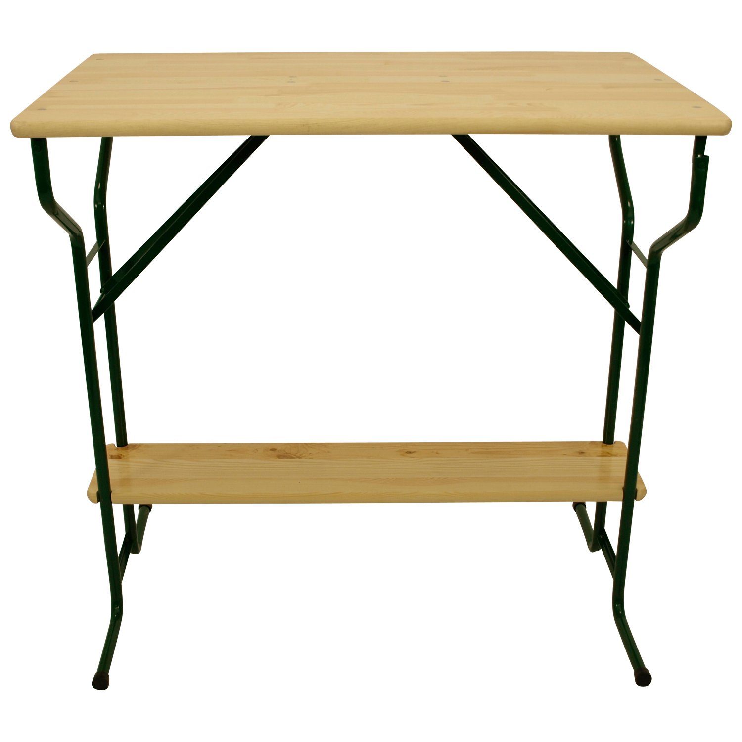 DEGAMO Stehtisch BAMBERG (1-St), 113x70cm, Höhe 110cm, Stahlgestell dunkelgrün, Tischplatte Kiefer