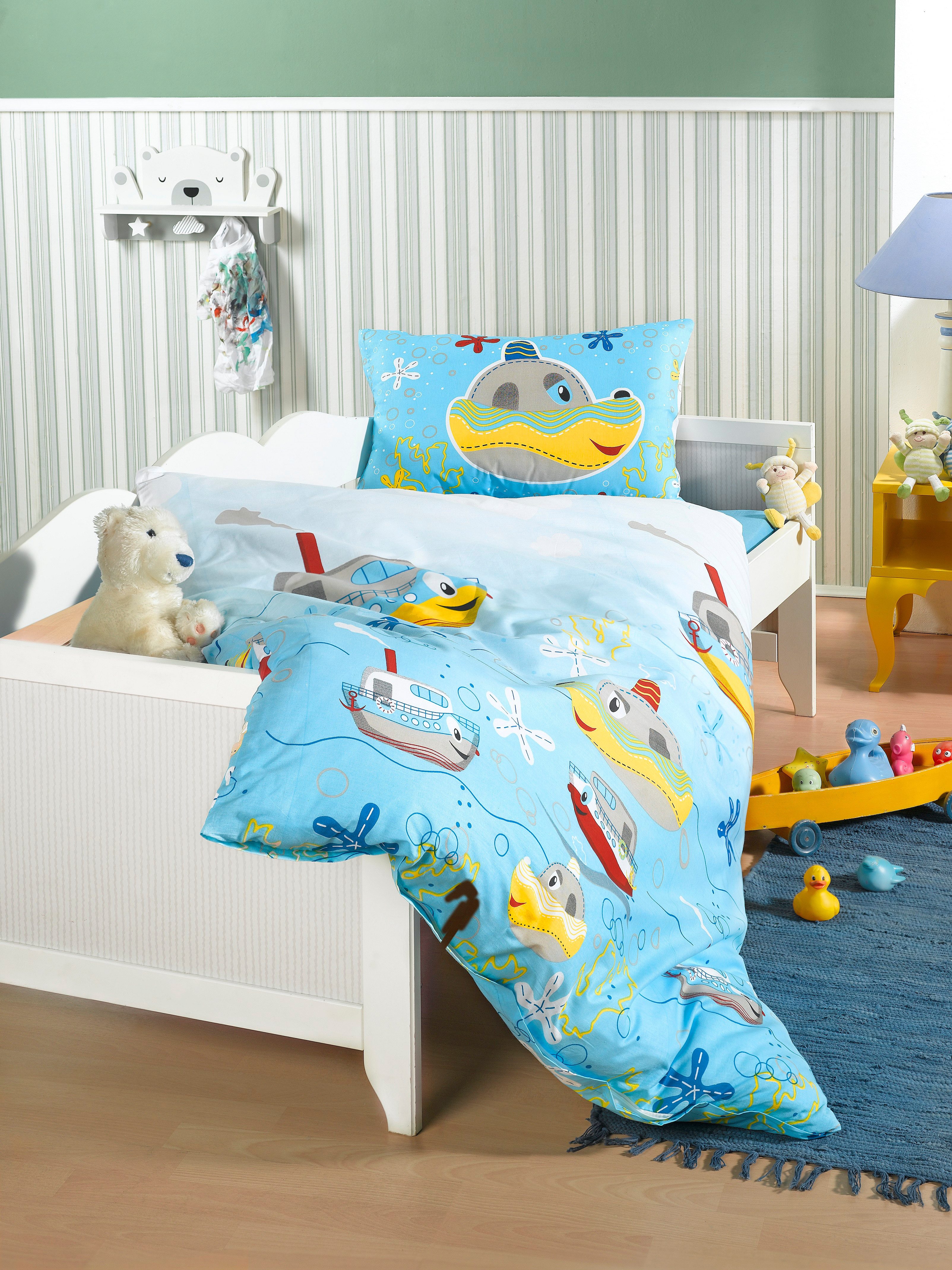 Holiday Heimtex Kinderbettwäsche - Set 2tlg., 100% Baumwolle, Kopfkissen 40 x 60cm - Bettdecke 100 x 135cm