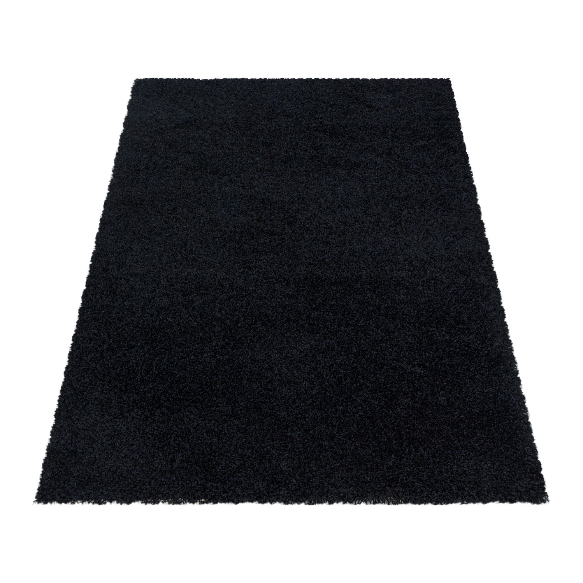 SchönesWohnen24 Hochflor-Teppich Hochflor Teppich SYDNEY Schwarz