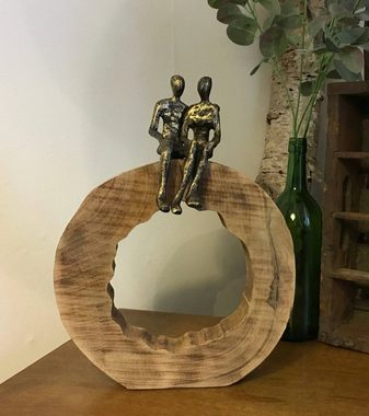 Moritz Skulptur Skulptur "Be Together" 39x28x6cm, Dekoobjekt Holz, Tischdeko, Fensterdeko, Wanddeko, Holzdeko