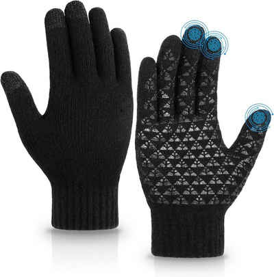 Alster Herz Strickhandschuhe Warme Winter Touchscreen Handschuhe mit Futter, A0515 Anti-Rutsch, Thermohandschuhe